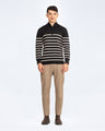 Half Zipper Striped Sweater - FMTSWT23-021