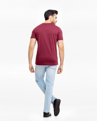 Regular Fit V-Neck Basic Tee - FMTBT23-014