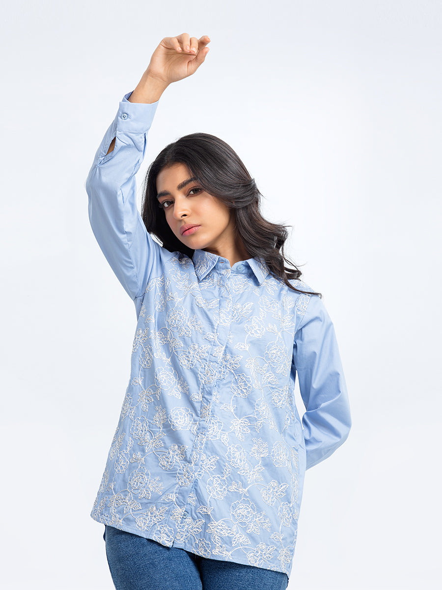 Floral Embroidered Shirt - FWTS23-110