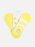 Yellow & White Sneaker Socks - FWAS23-014