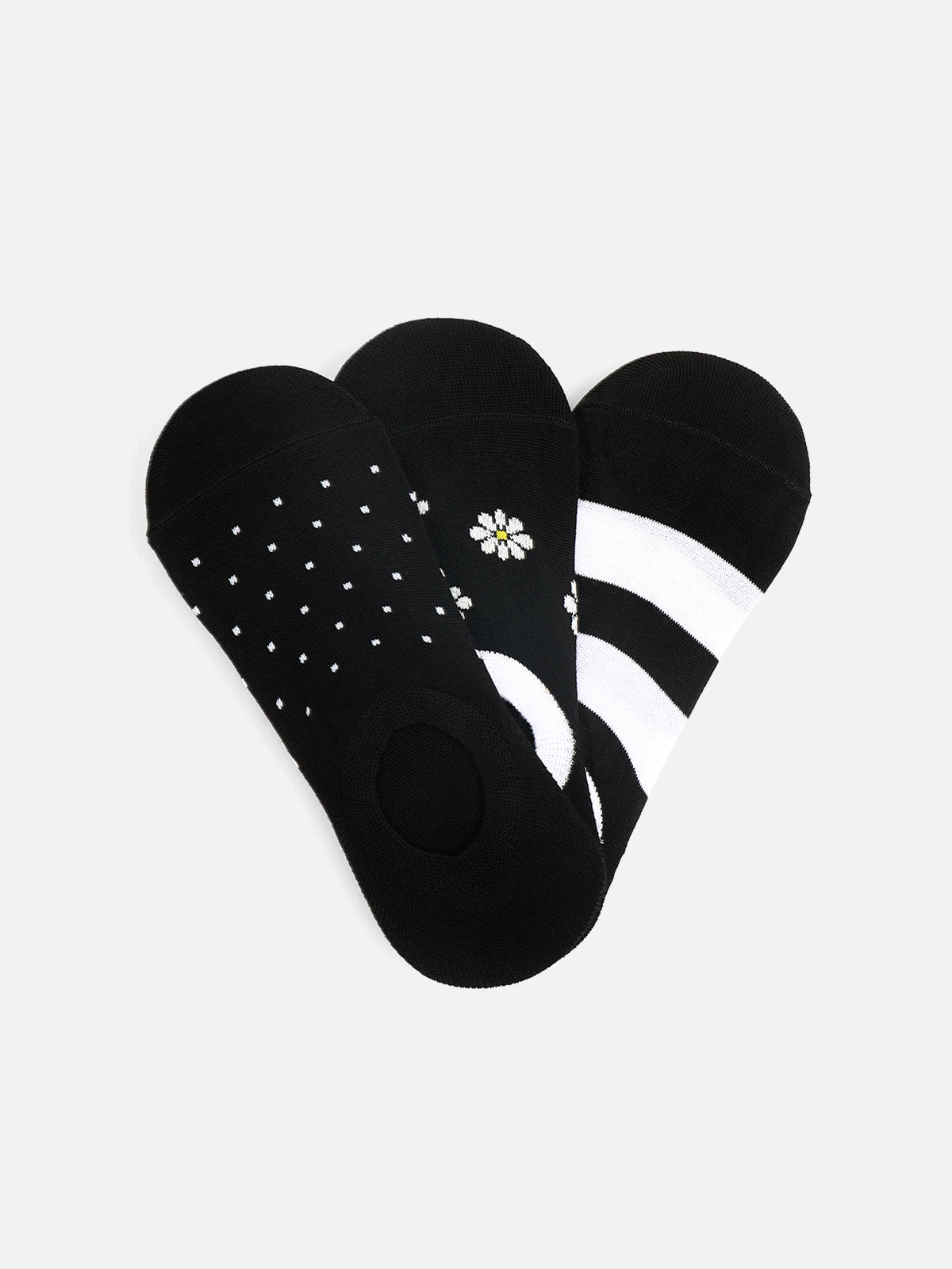 Black & White Sneaker Socks - FWAS23-015