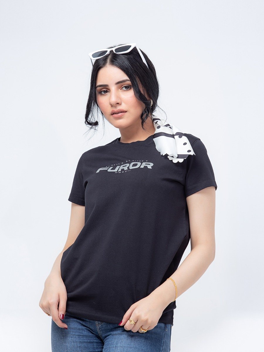 Stretch Fit Crew Neck Graphic Tee