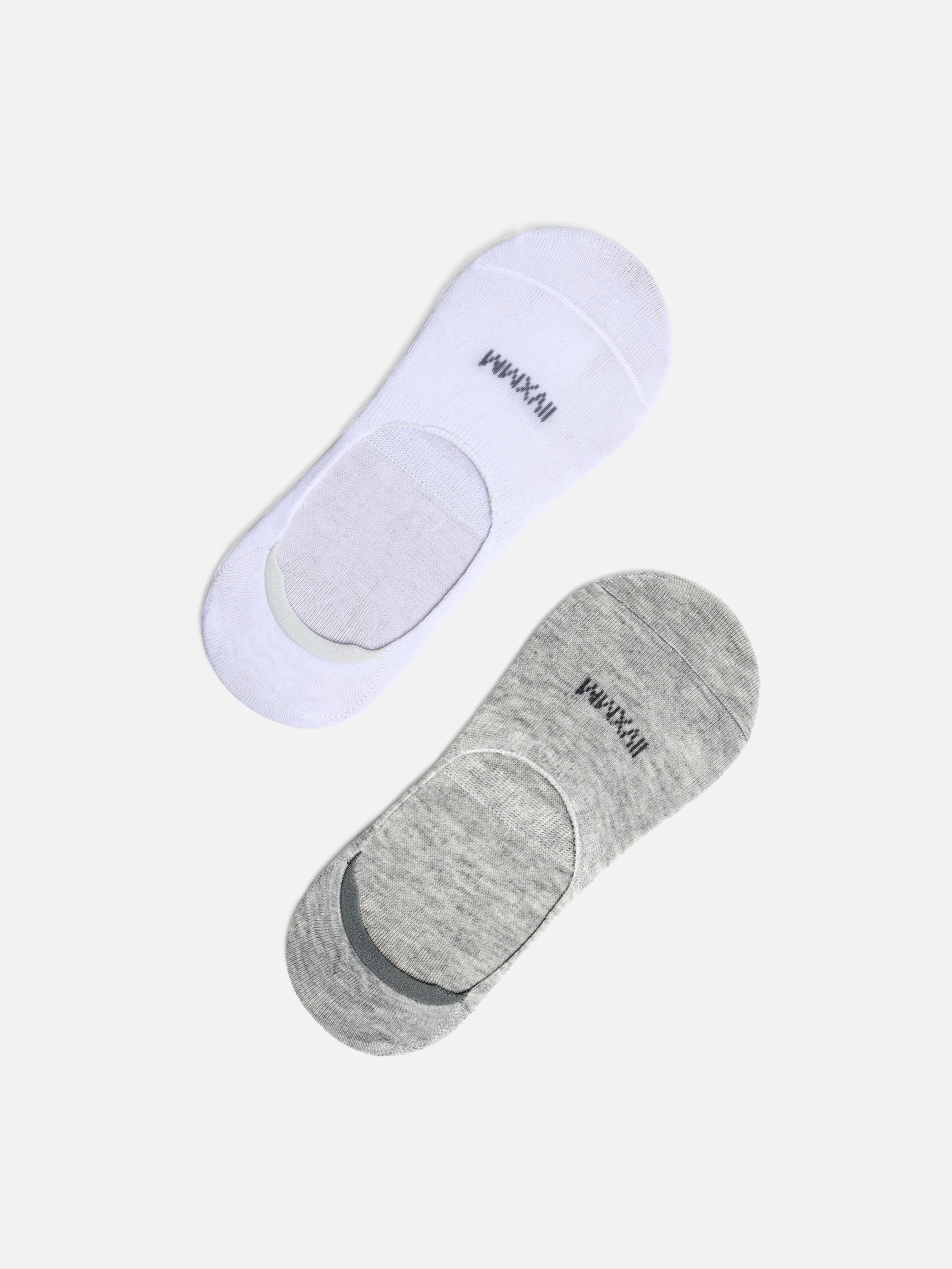 Pack of 2 Grey & White No-Show Socks - FAMSO24-016