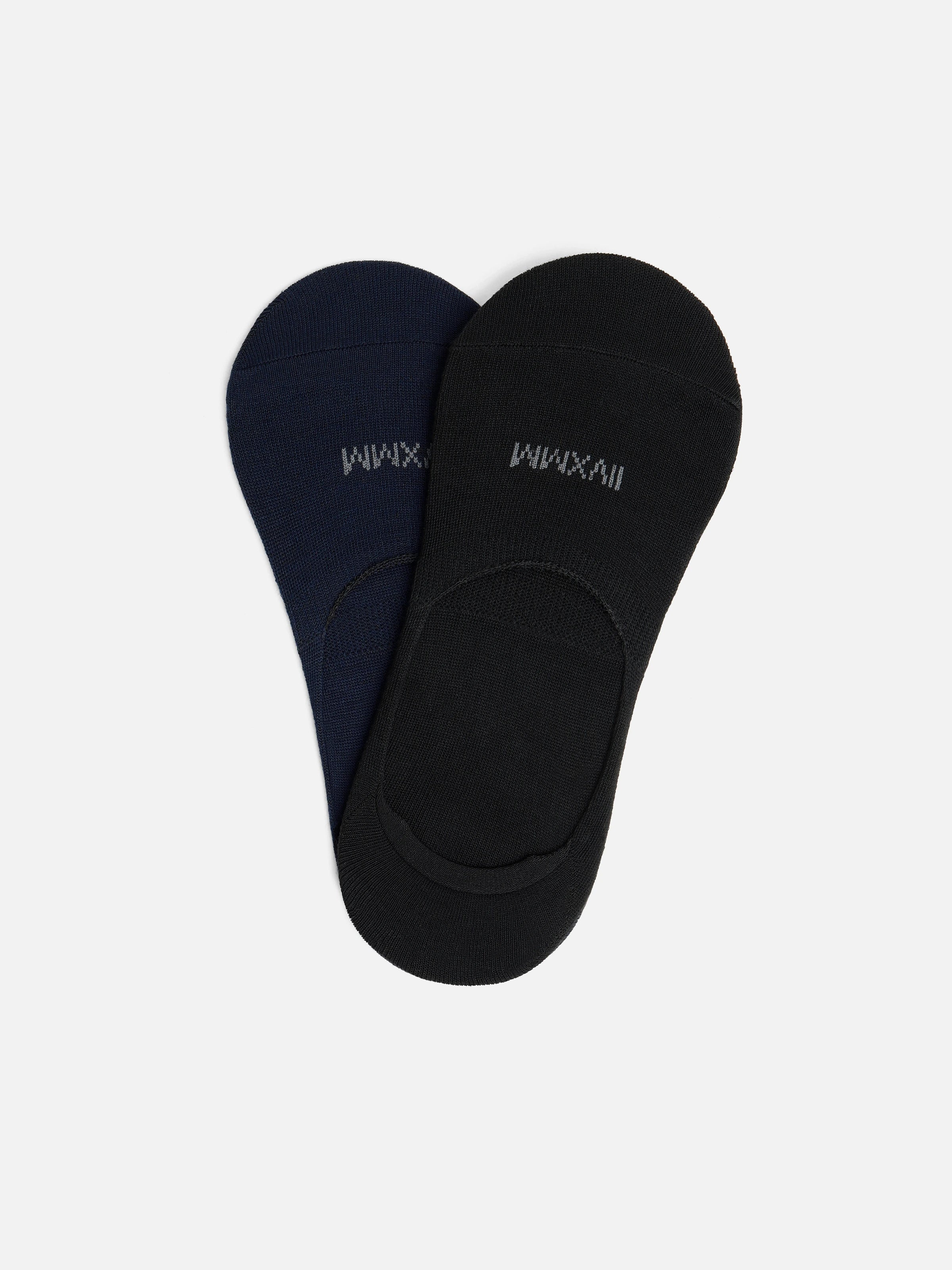 Pack of 2 Black & Navy No-Show Socks - FAMSO24-017