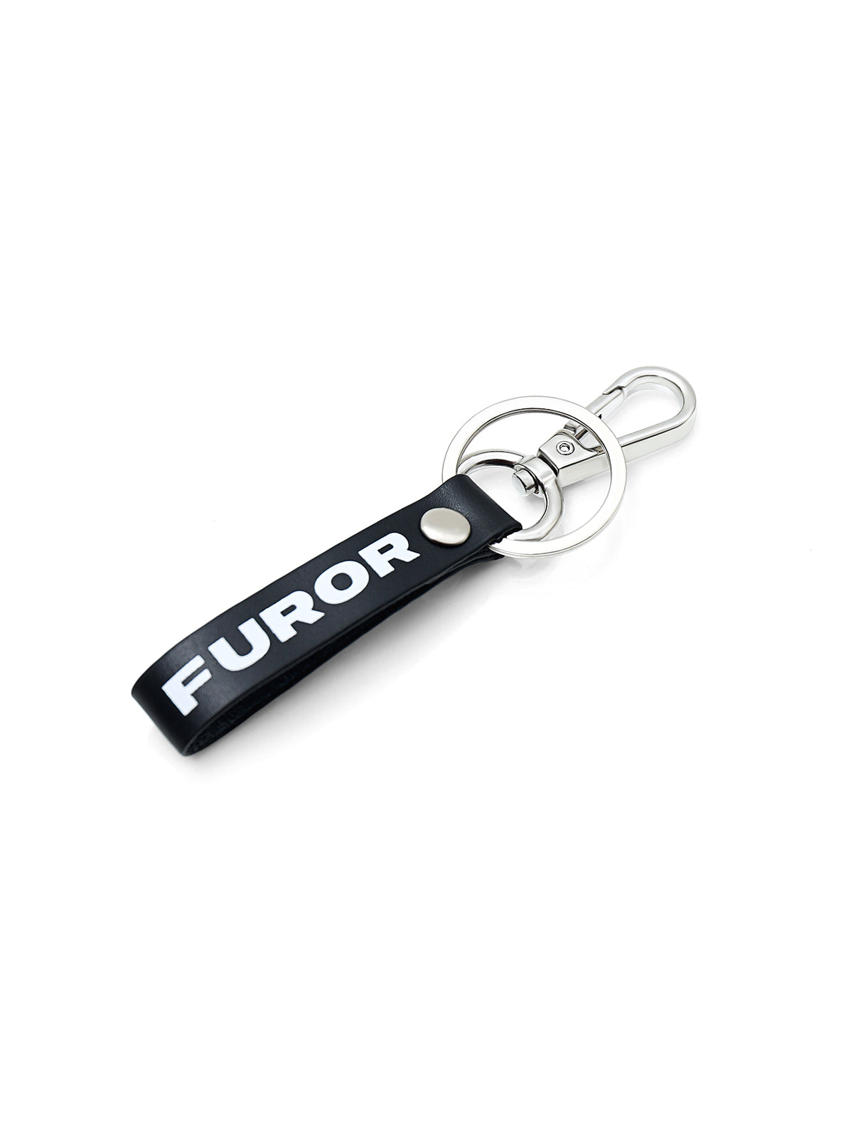 Black & White Leather Keychain - FAKC24-003