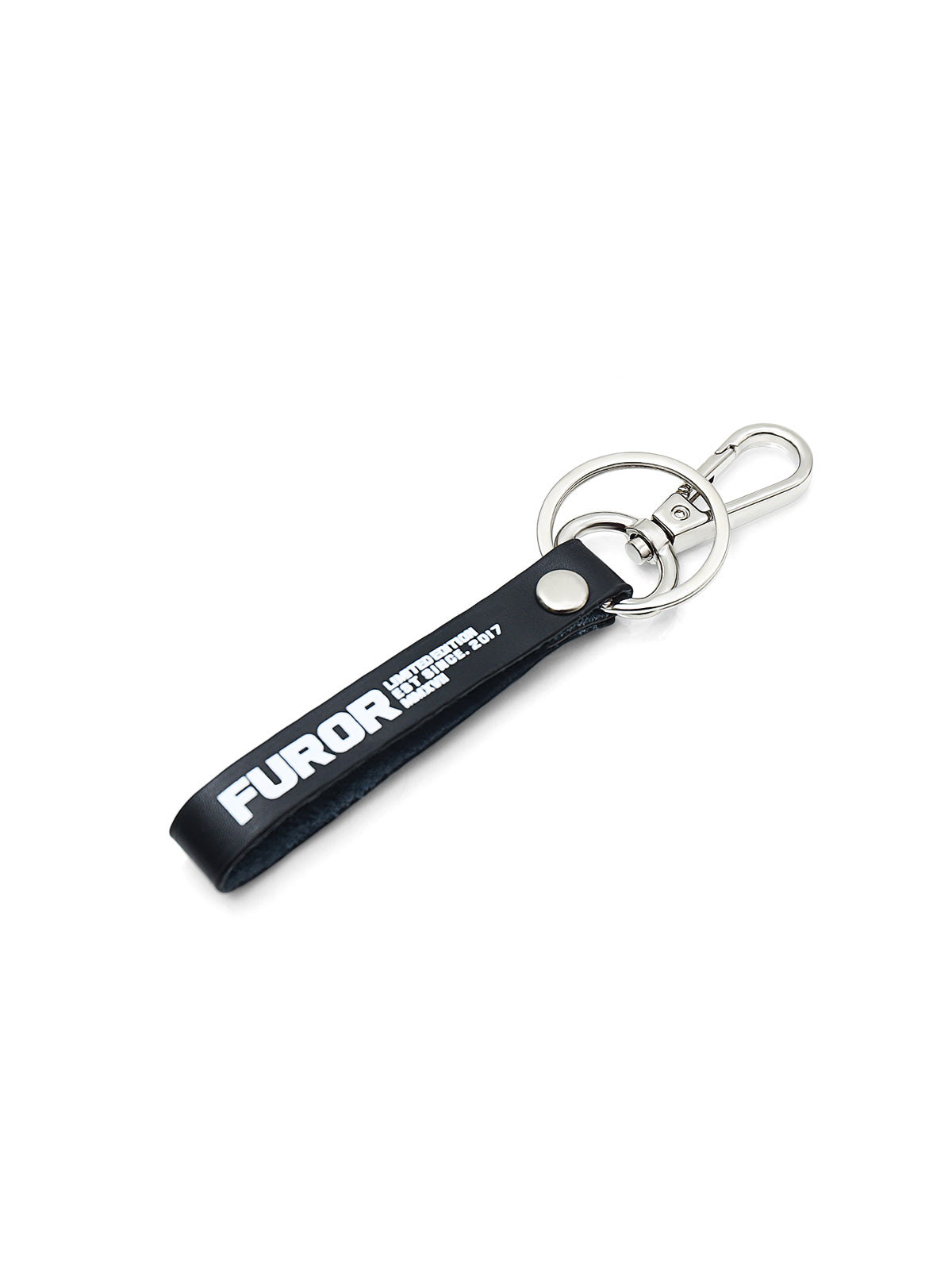 Black & White Leather Keychain - FAKC24-004