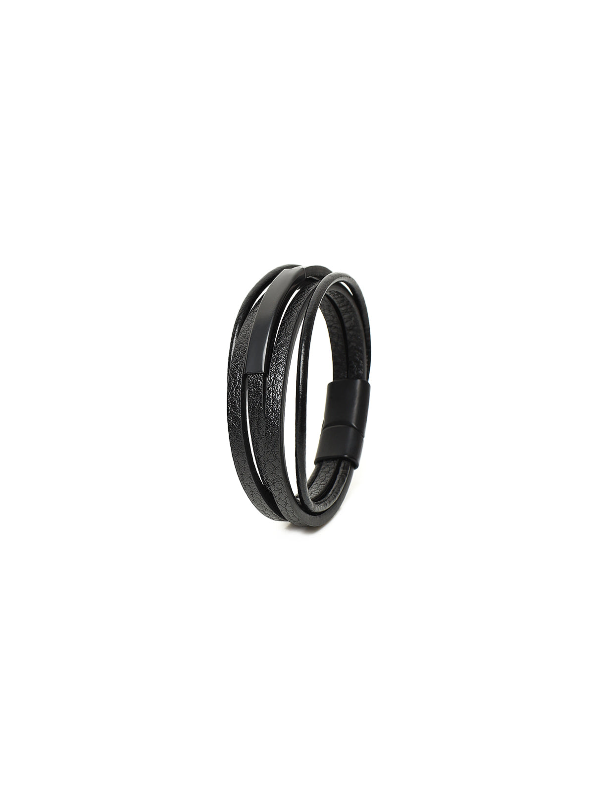 Black Leather Bracelet - FABR24-015