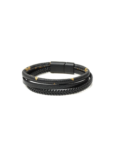 Black Leather Bracelet - FABR24-016