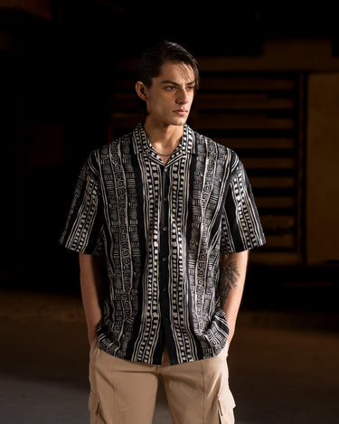 Relaxed Fit Hawaiian Collar Shirt - FMTS24-32060