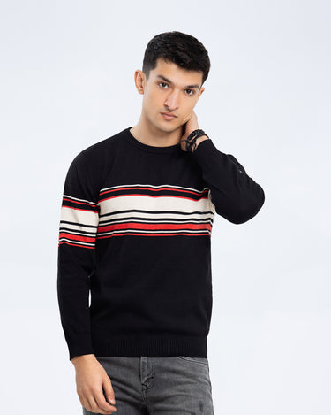 Jacquard Knitted Striped Sweater - FMTSWT23-024