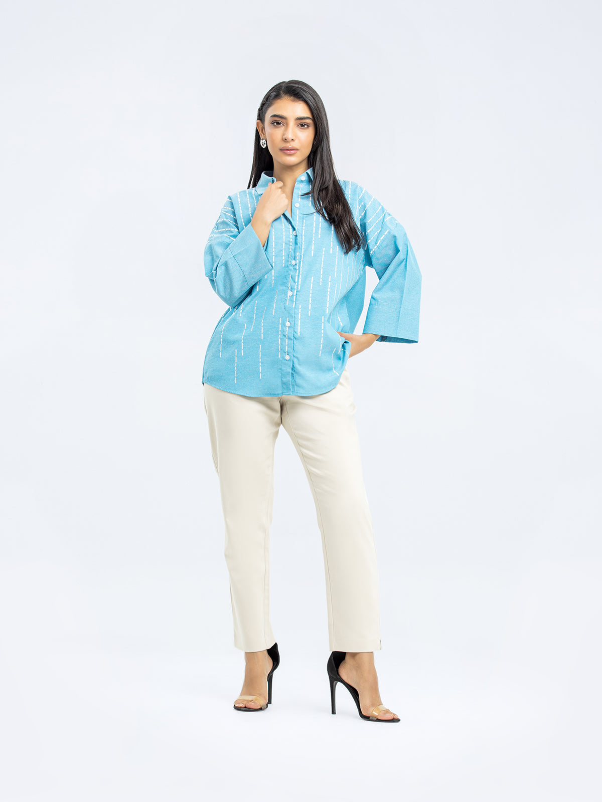 Embroidered Button Up Shirt - FWTS23-148