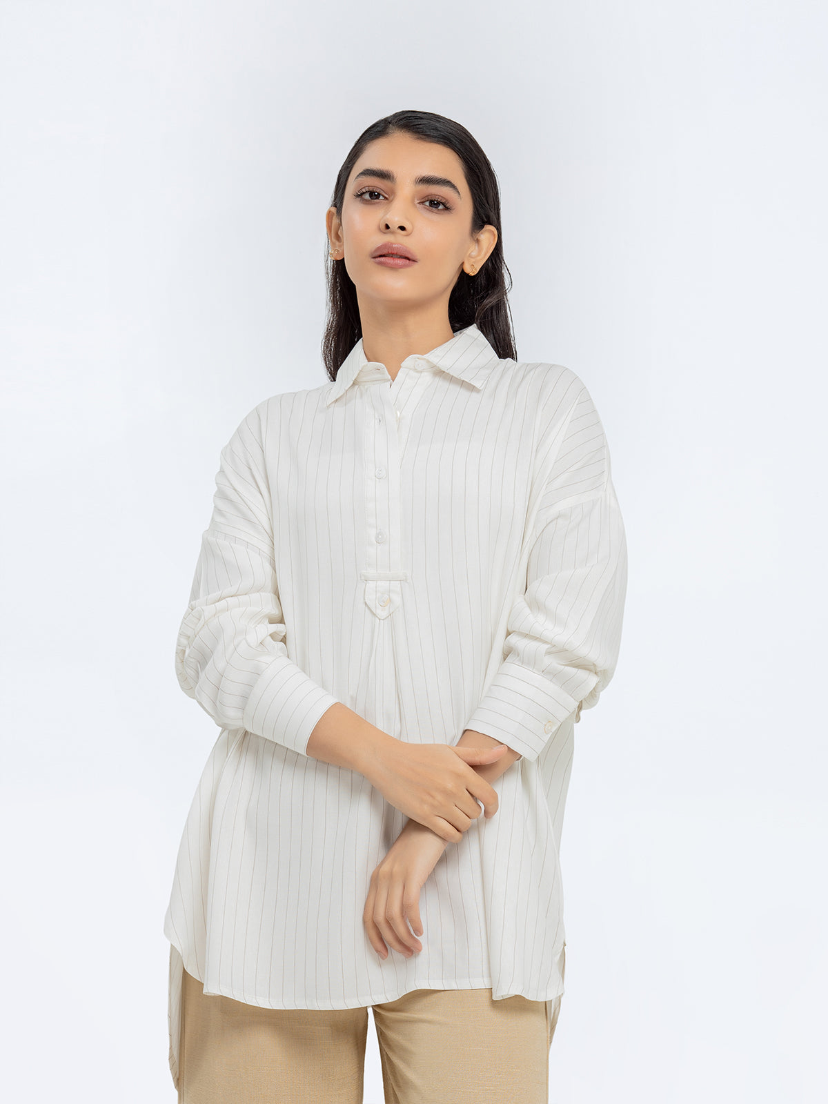 Half Placket Example Buy FUROR Relaxed Fit Half Placket Shirt online - FWTS24-073 – FURORJEANS