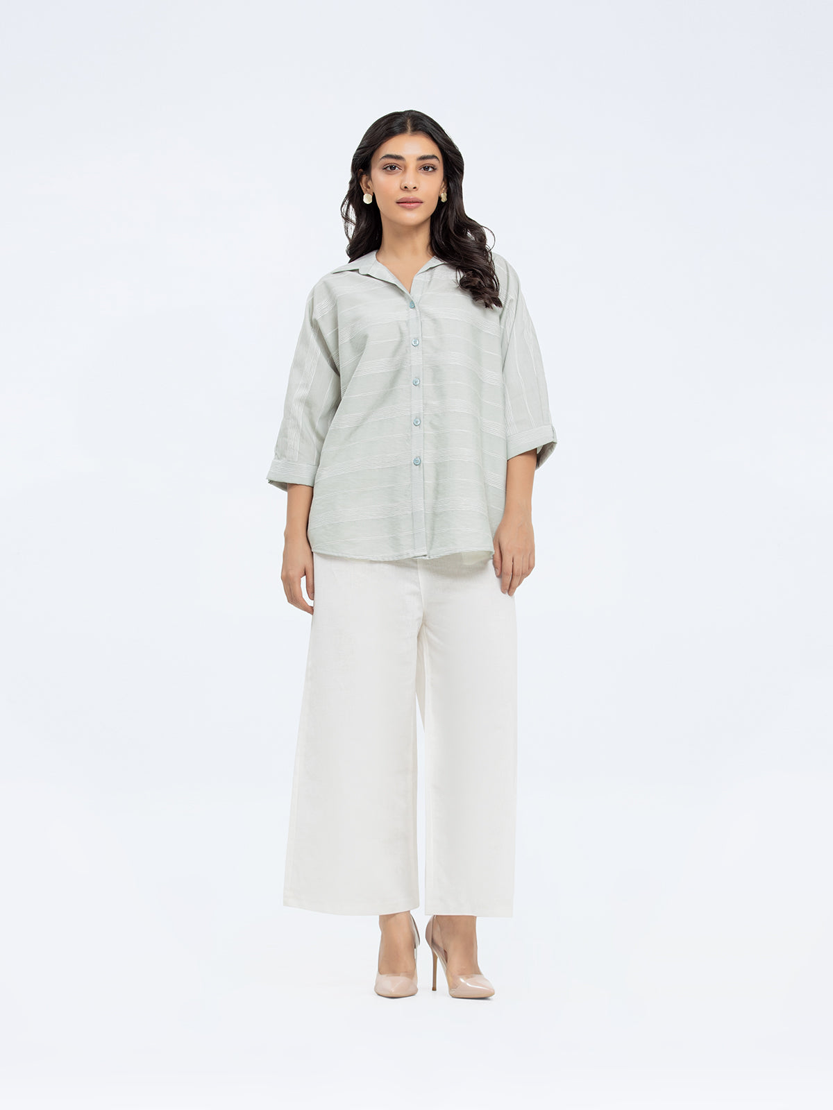 Relaxed Fit Button Up Shirt - FWTS24-083
