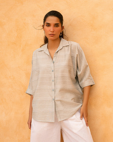 Relaxed Fit Button Up Shirt - FWTS24-083