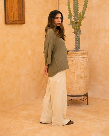 Relaxed Fit Drop Shoulder Shirt - FWTS24-097