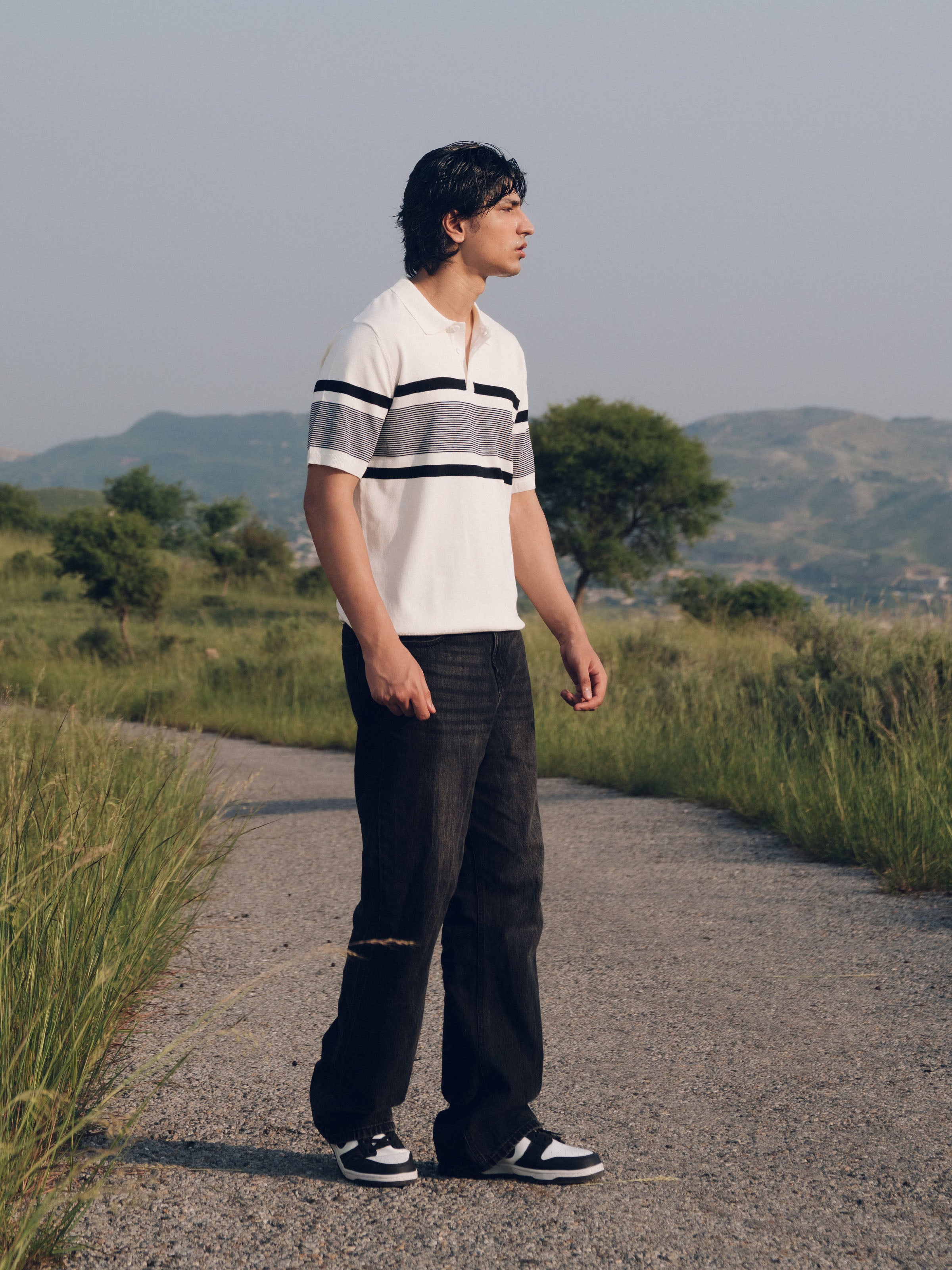 Striped Knitted Polo - FMTCP5-185