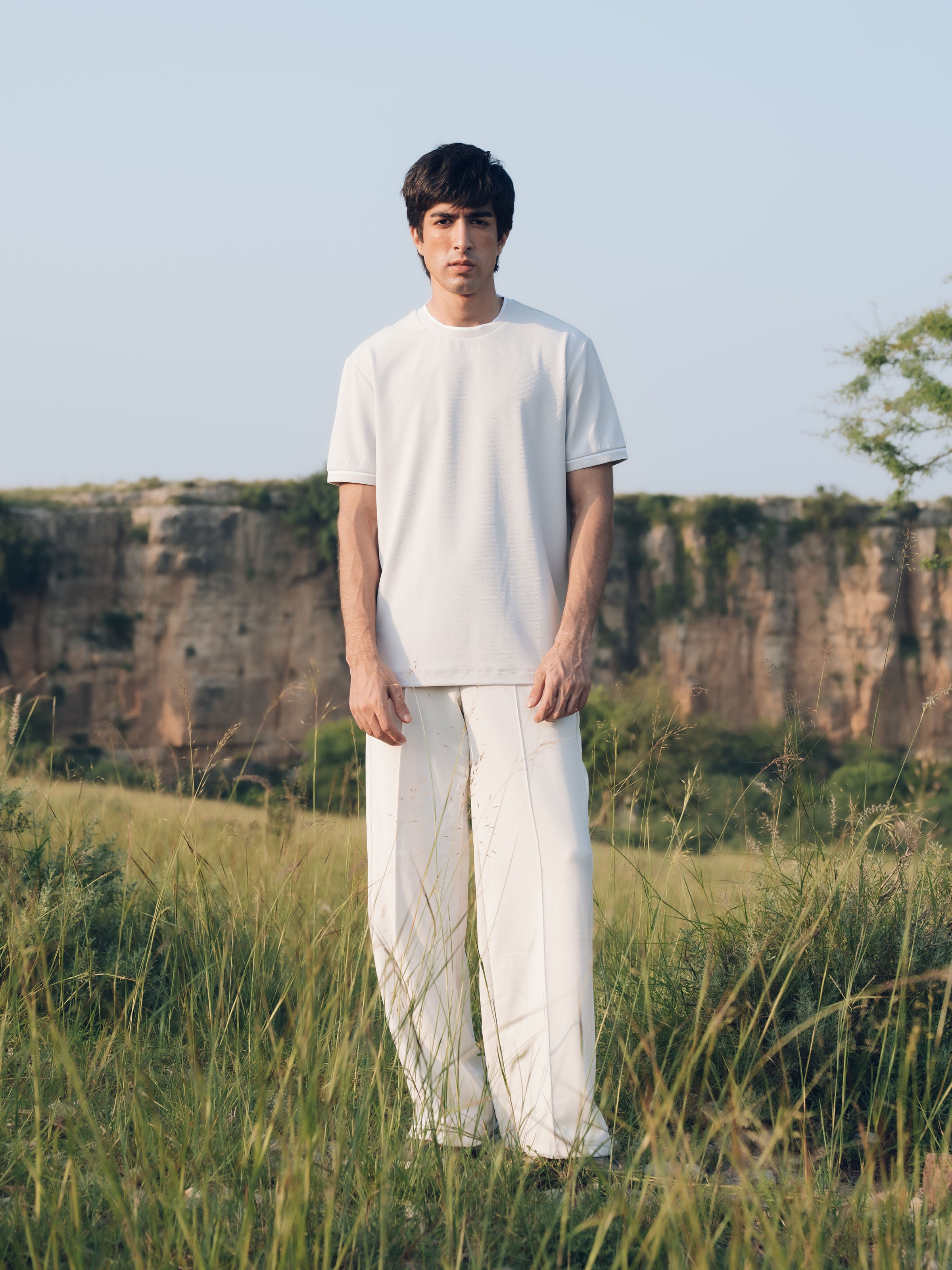Textured Crew Neck Tee - FMTCT5-021