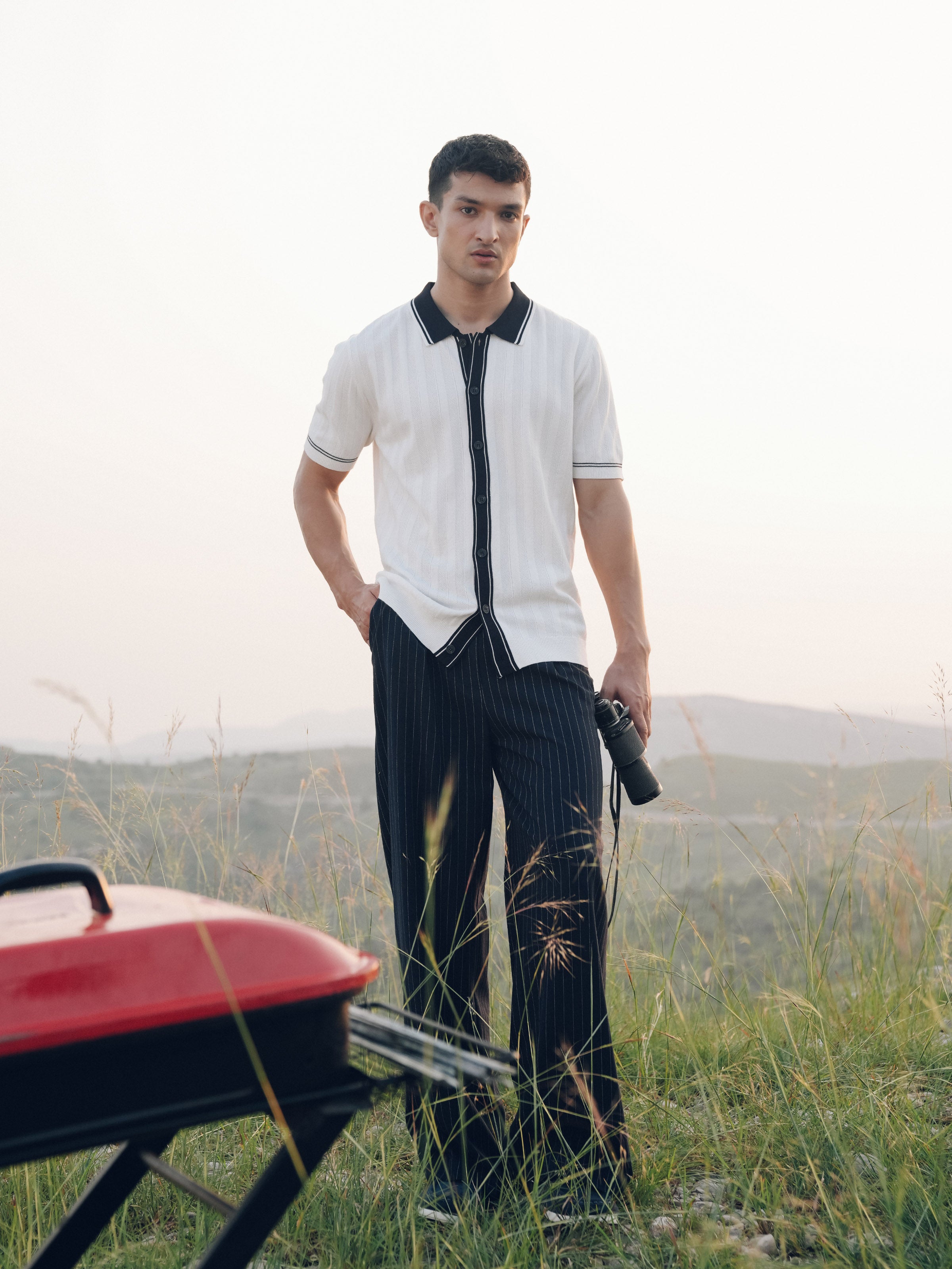 Knitted Polo Collar Shirt - FMTS5-32289