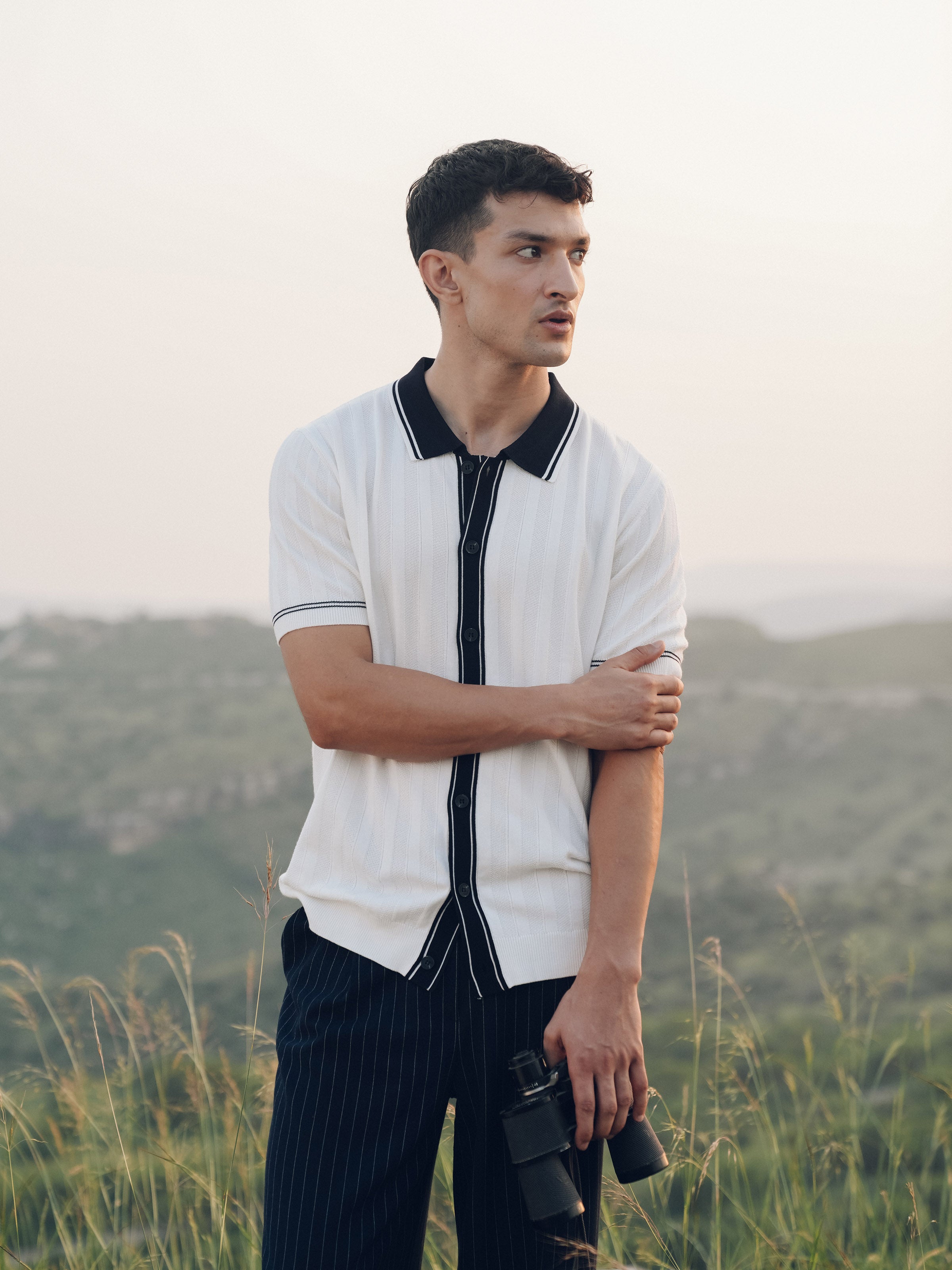 Knitted Polo Collar Shirt - FMTS5-32289