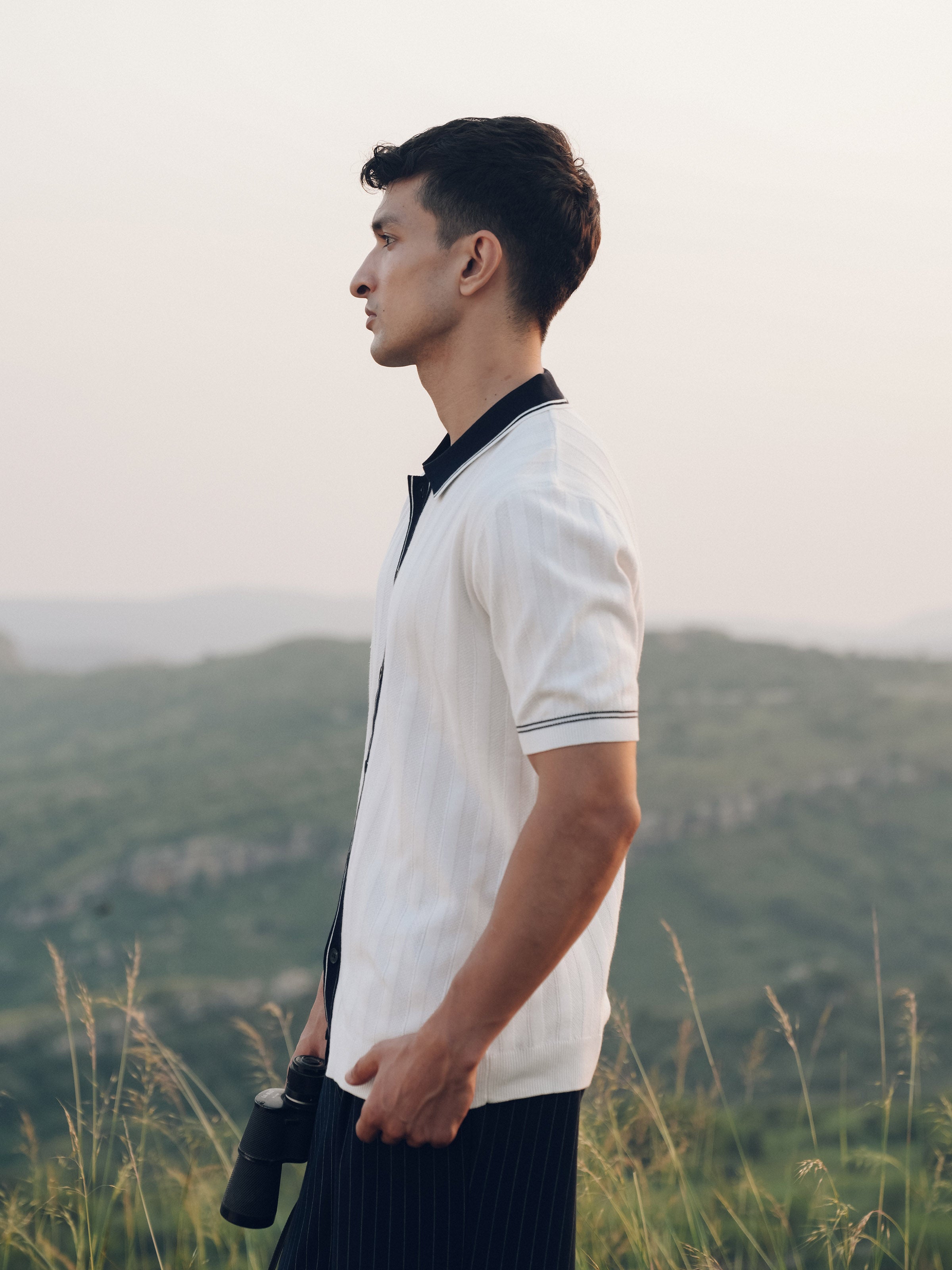 Knitted Polo Collar Shirt - FMTS5-32289