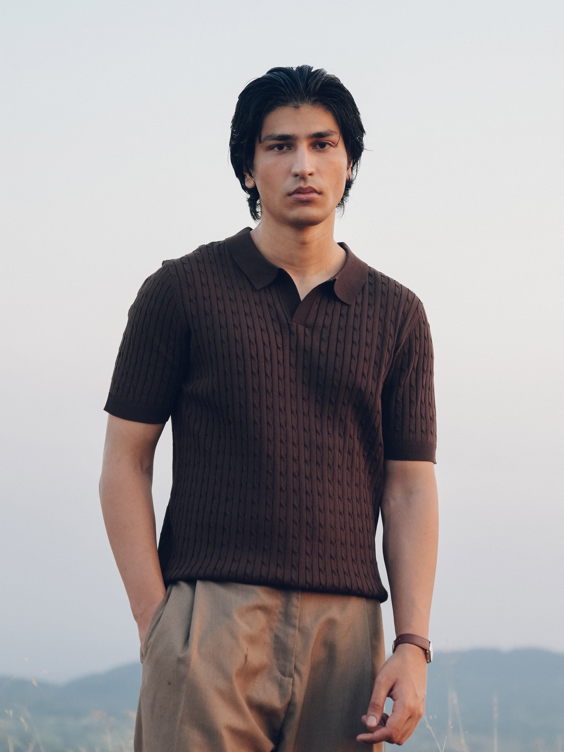 Johnny Collar Knitted Polo - FMTCP5-105