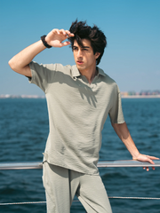 Textured Co-ord Set Polo - FMTCS6-042