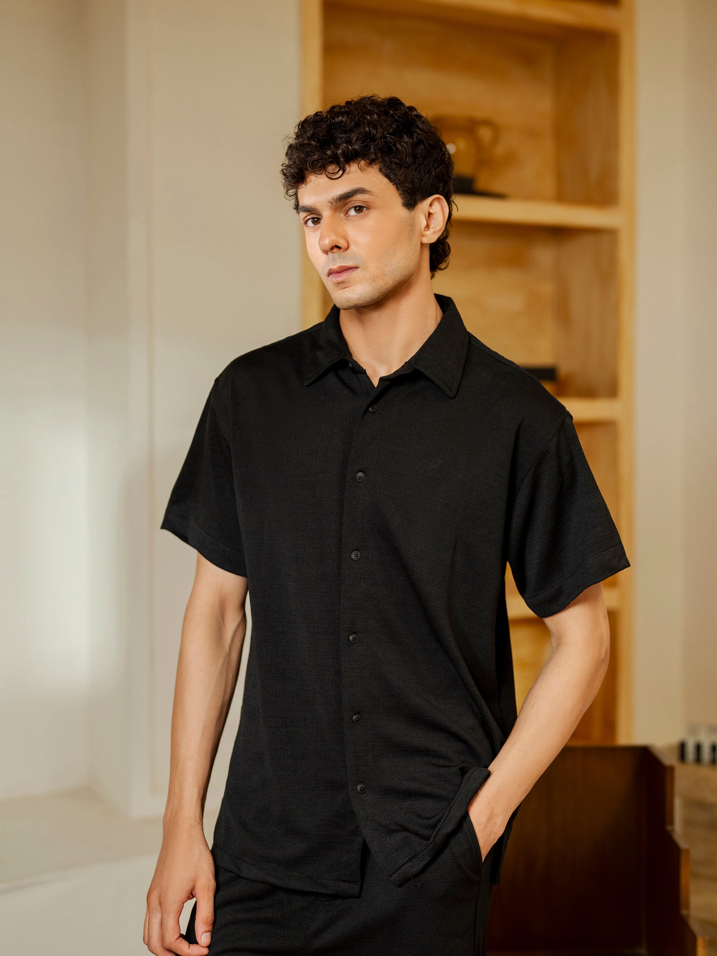 Waffle Knit Co-ord Set Shirt - FMTCS5-012