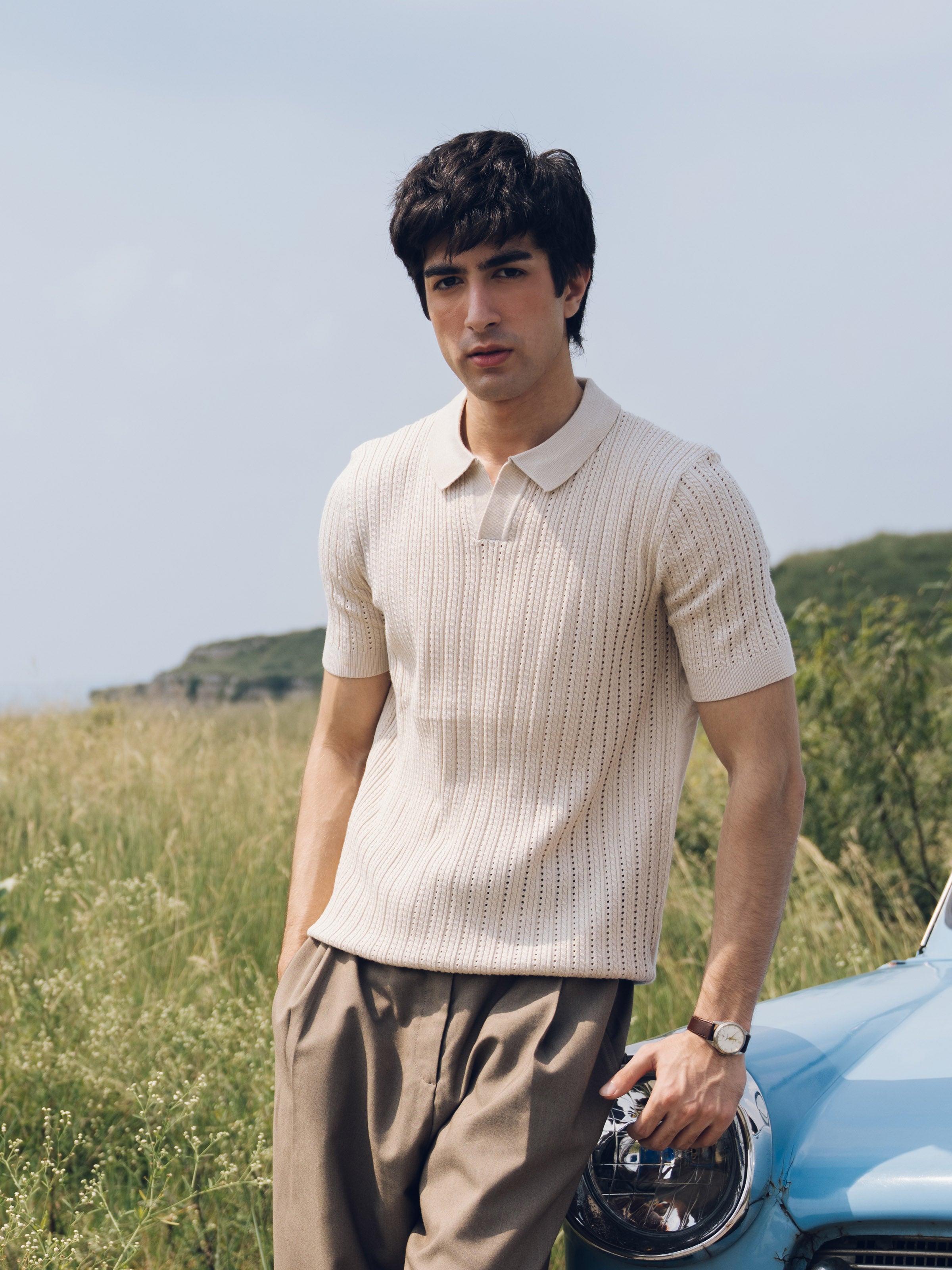Johnny Collar Knitted Polo - FMTCP5-176