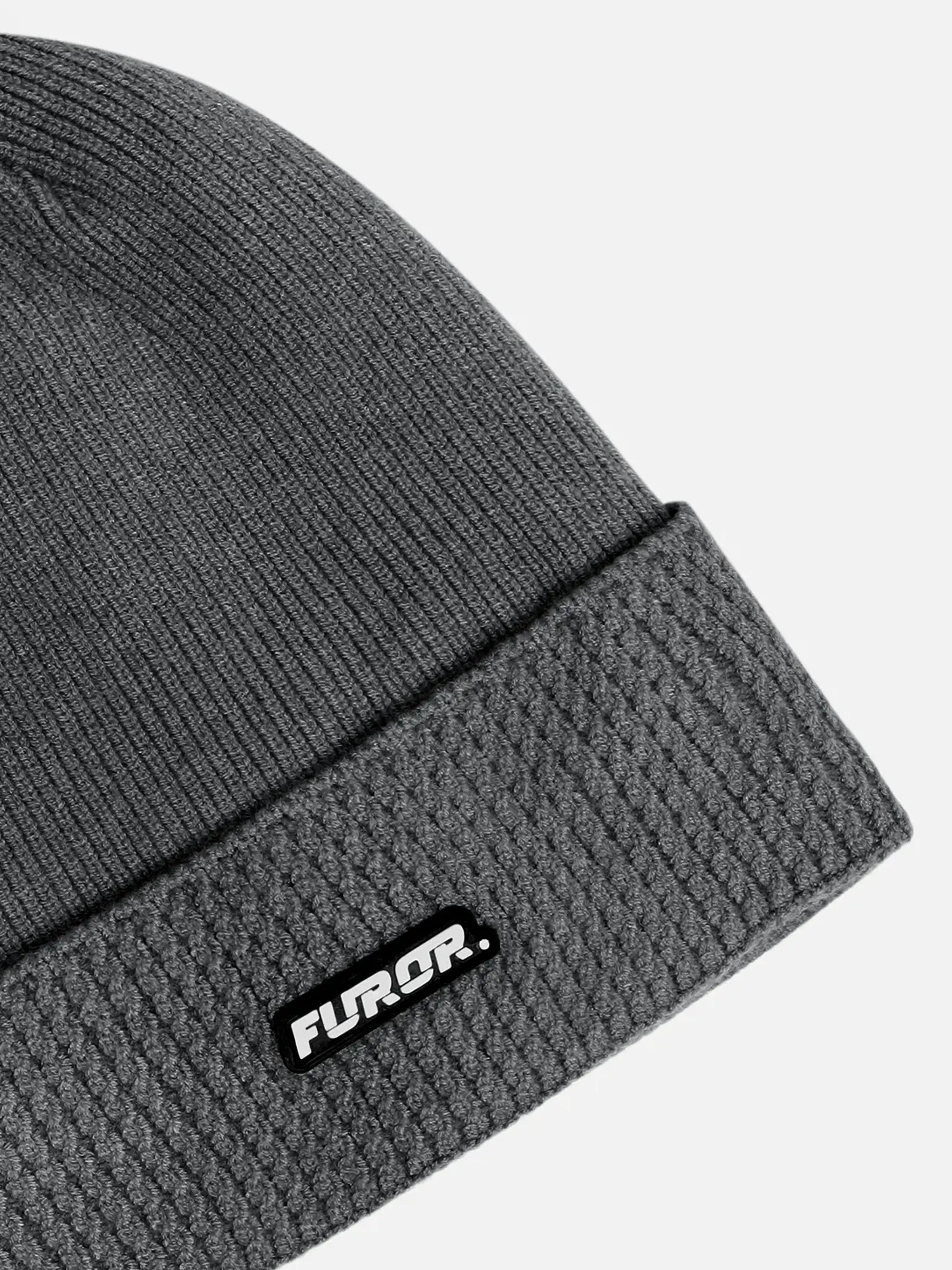 Grey Knitted Beanie - FABC5-020