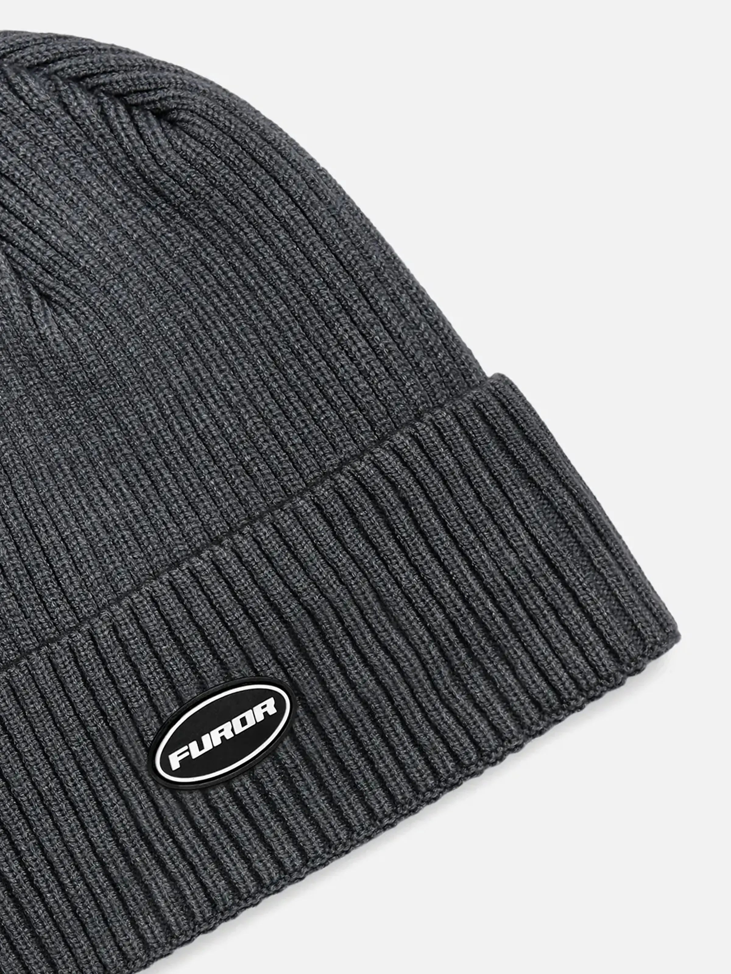 Dark Grey Knitted Beanie - FABC5-035