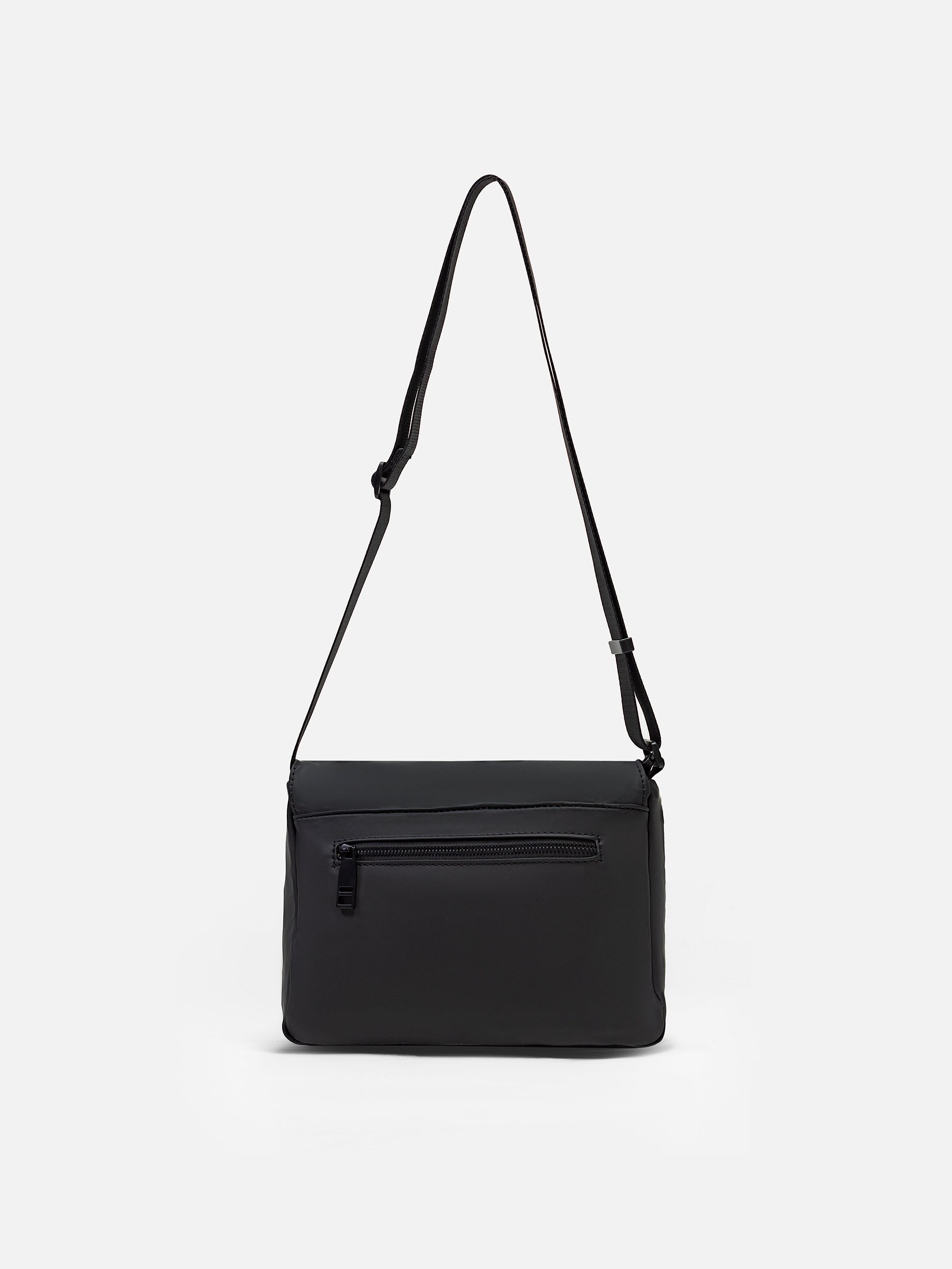Black Leatherette Crossbody Bag - FABG5-022
