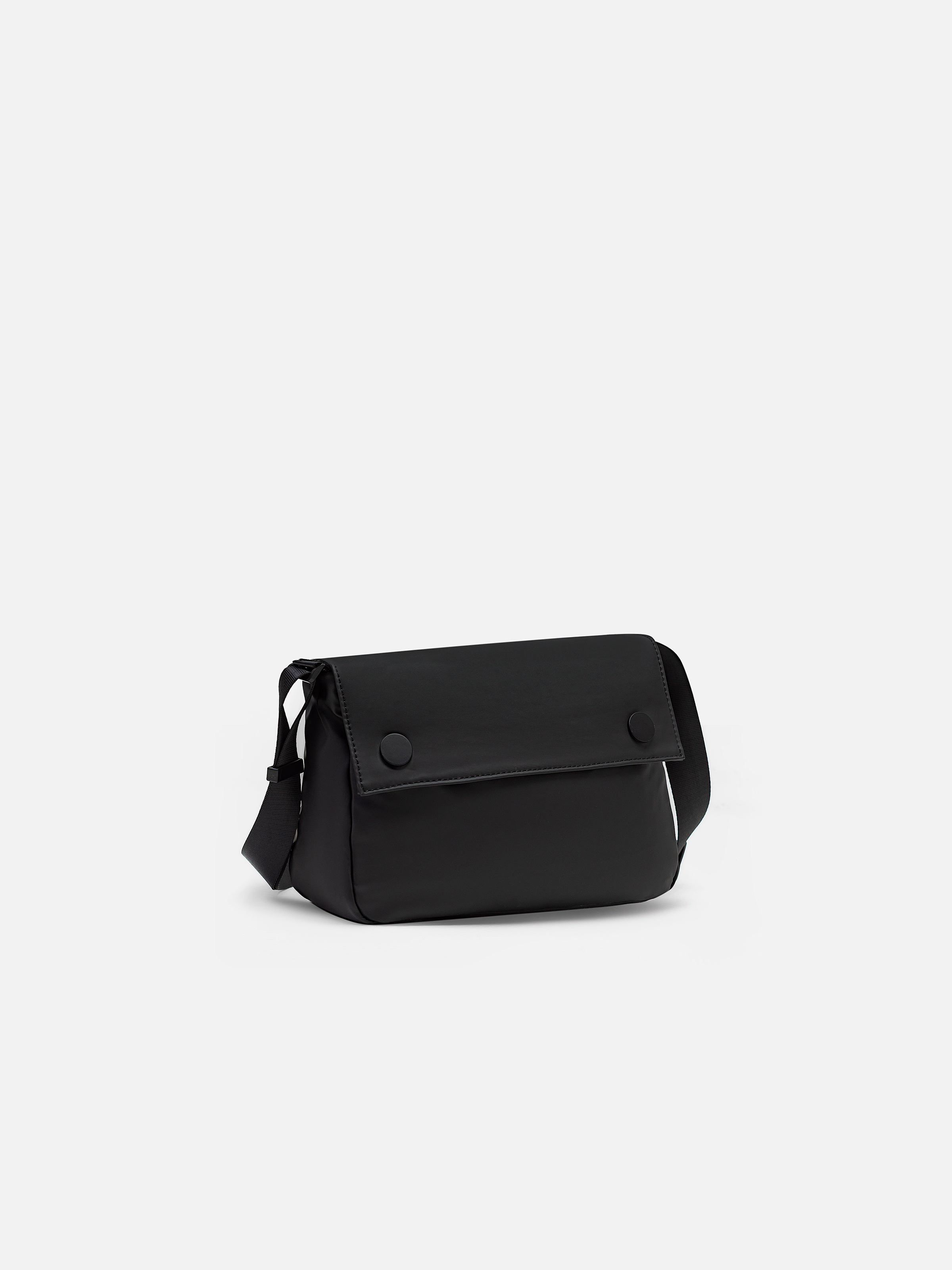 Black Leatherette Crossbody Bag - FABG5-022