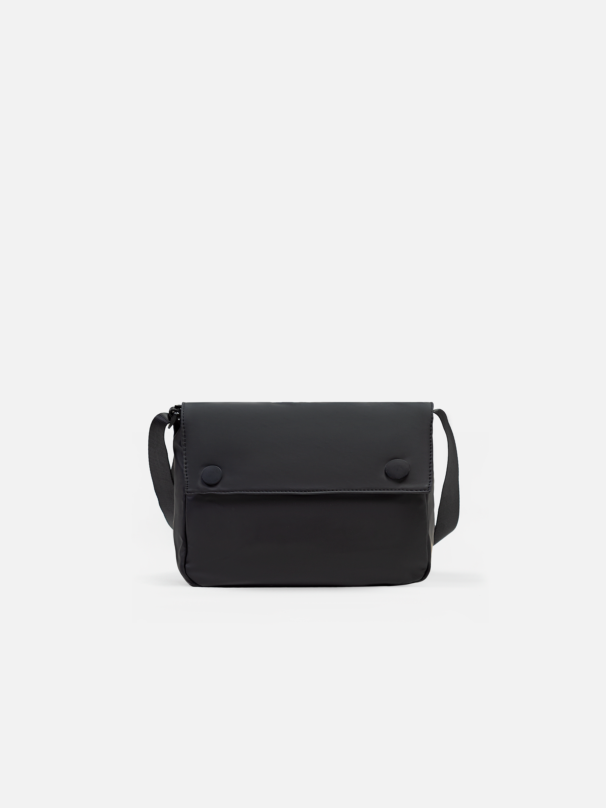 Black Leatherette Crossbody Bag - FABG5-022