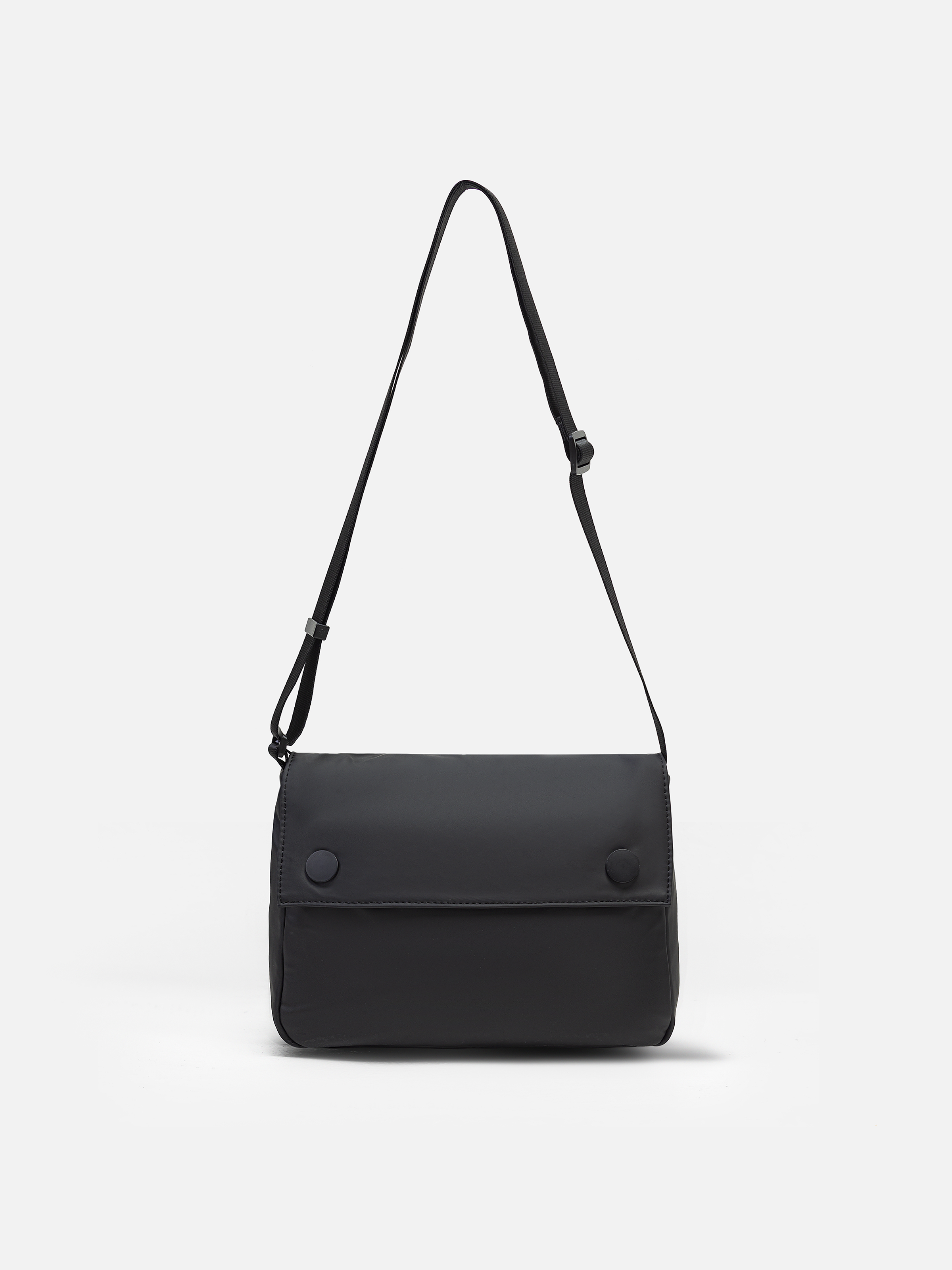 Black Leatherette Crossbody Bag - FABG5-022