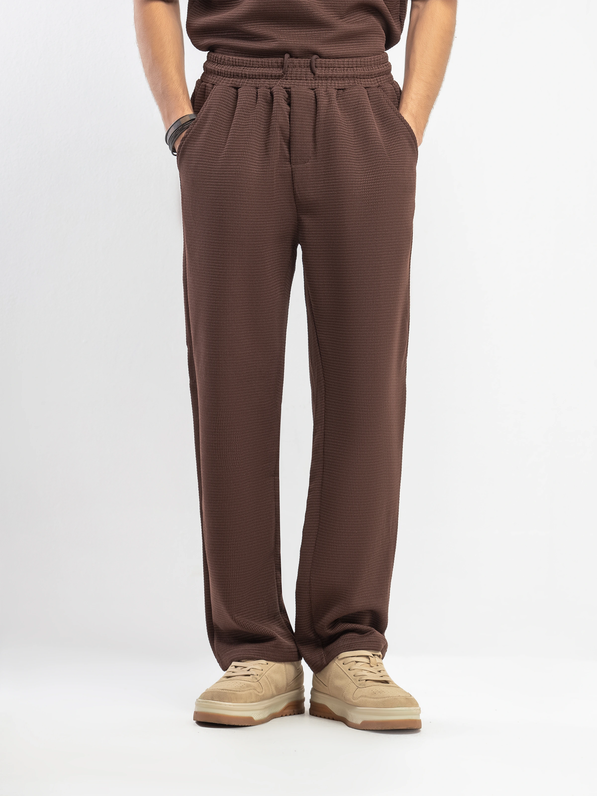 Textured Co-ord Set Trousers - FMBCS5-052