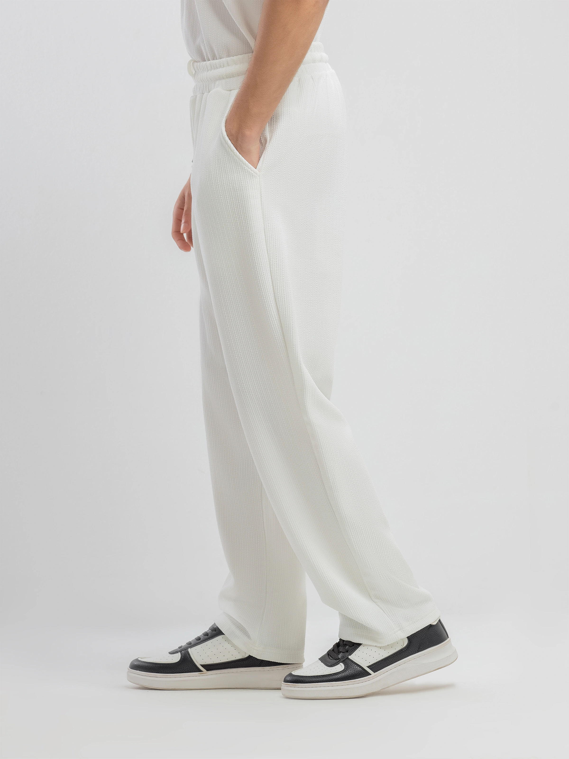 Textured Co-ord Set Trousers - FMBCS5-053