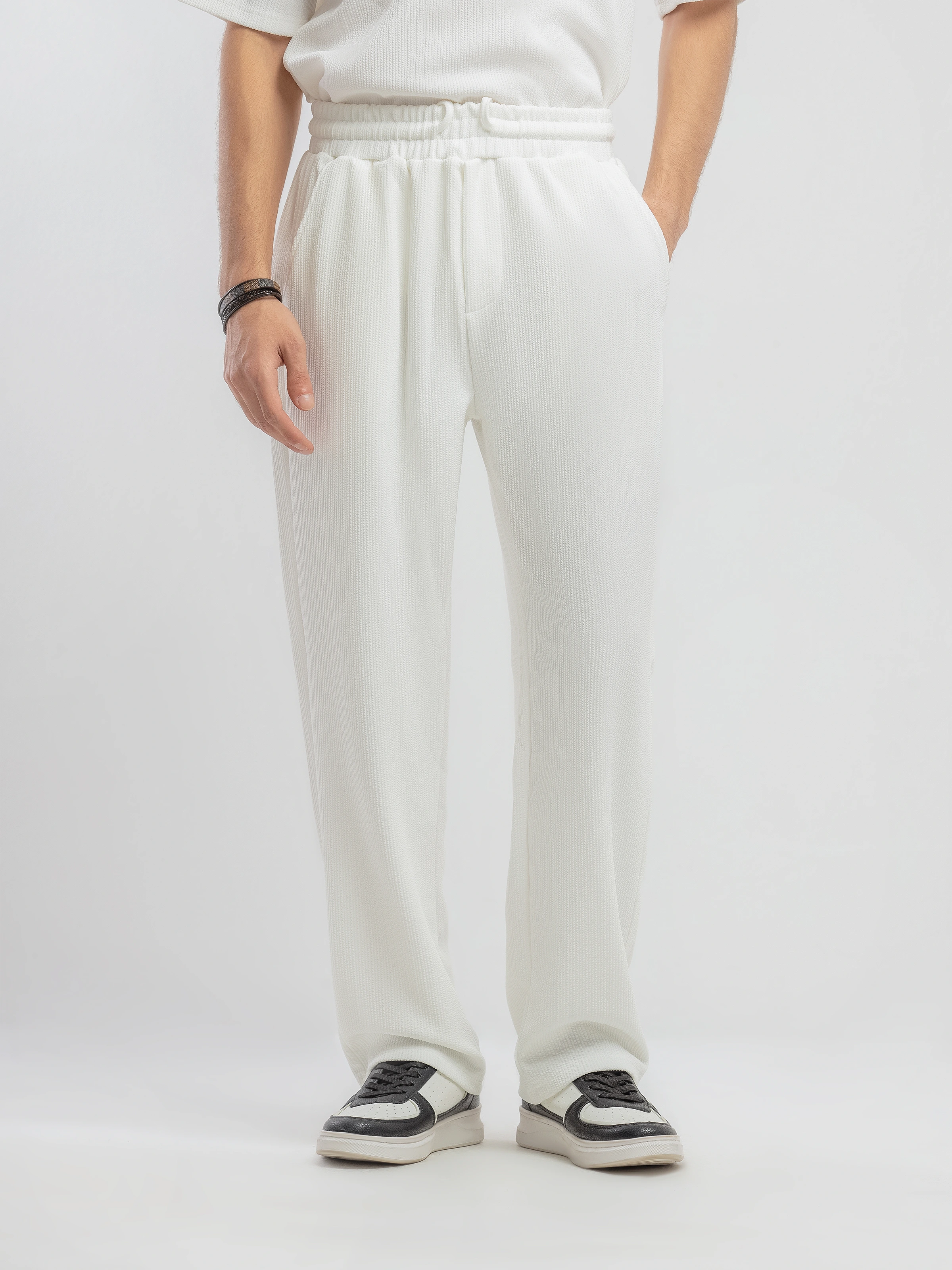 Textured Co-ord Set Trousers - FMBCS5-053
