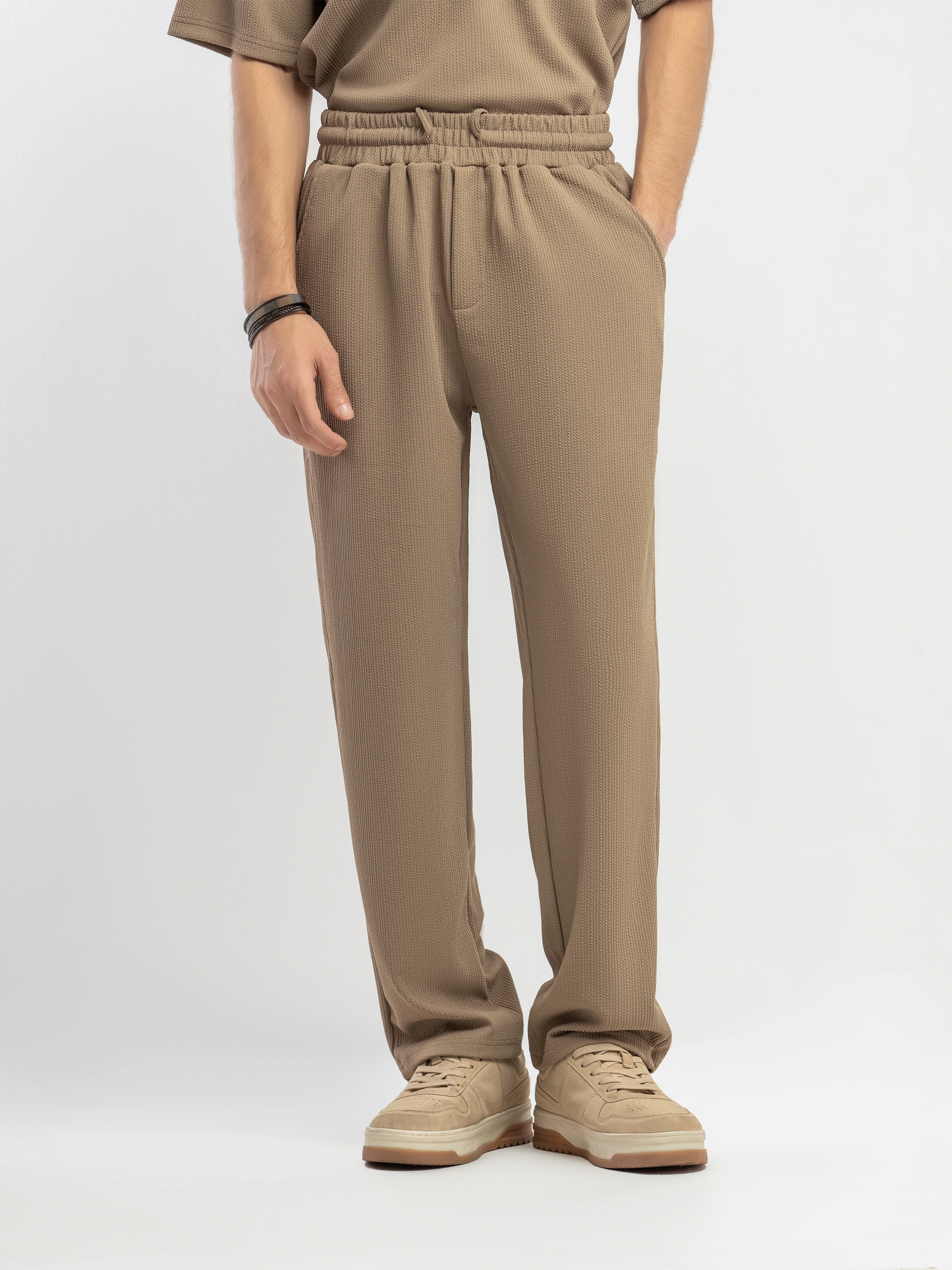 Textured Co-ord Set Trousers - FMBCS5-054