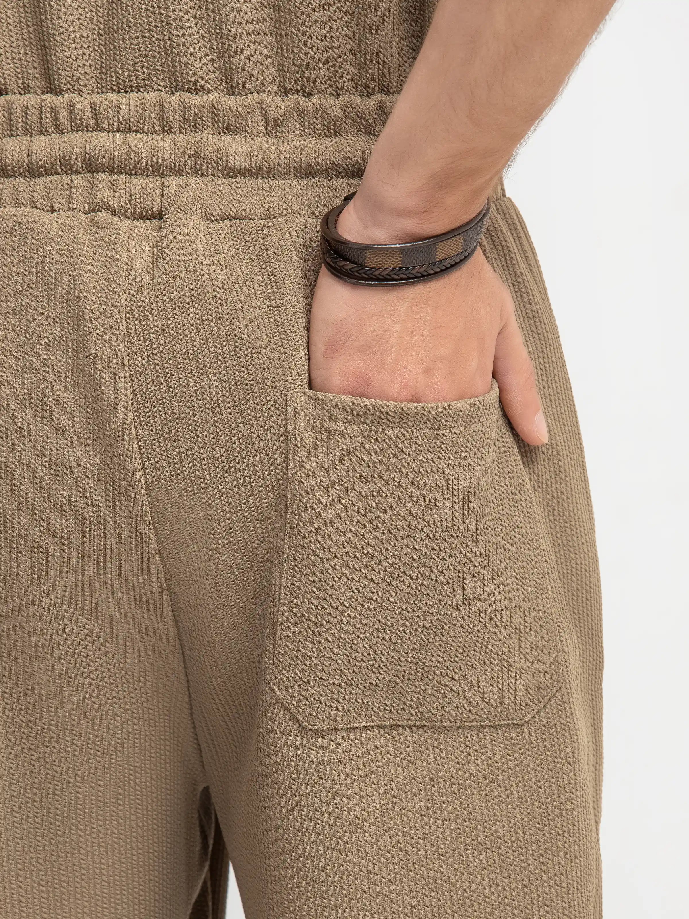 Textured Co-ord Set Trousers - FMBCS5-054