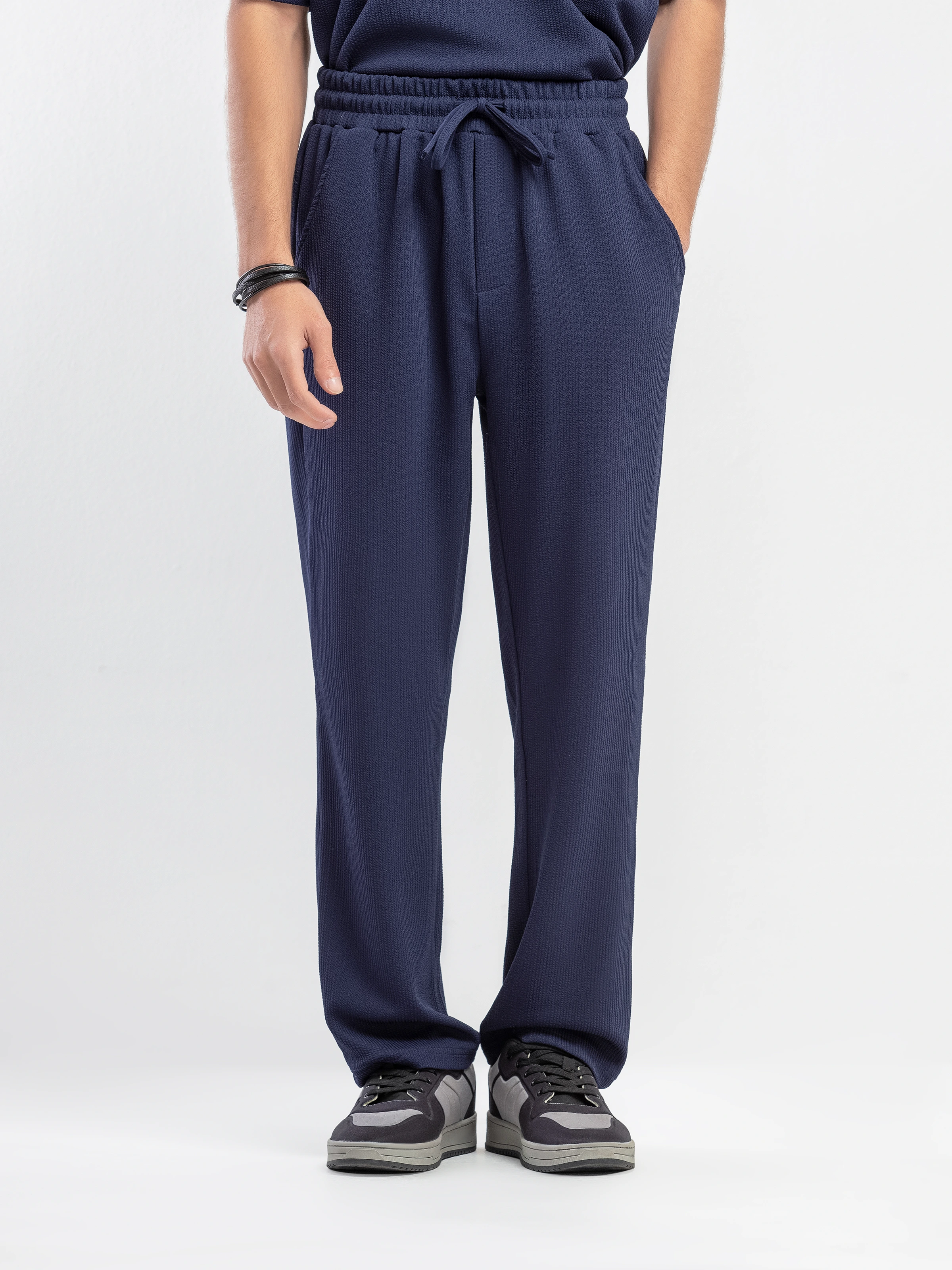 Textured Co-ord Set Trousers - FMBCS5-056