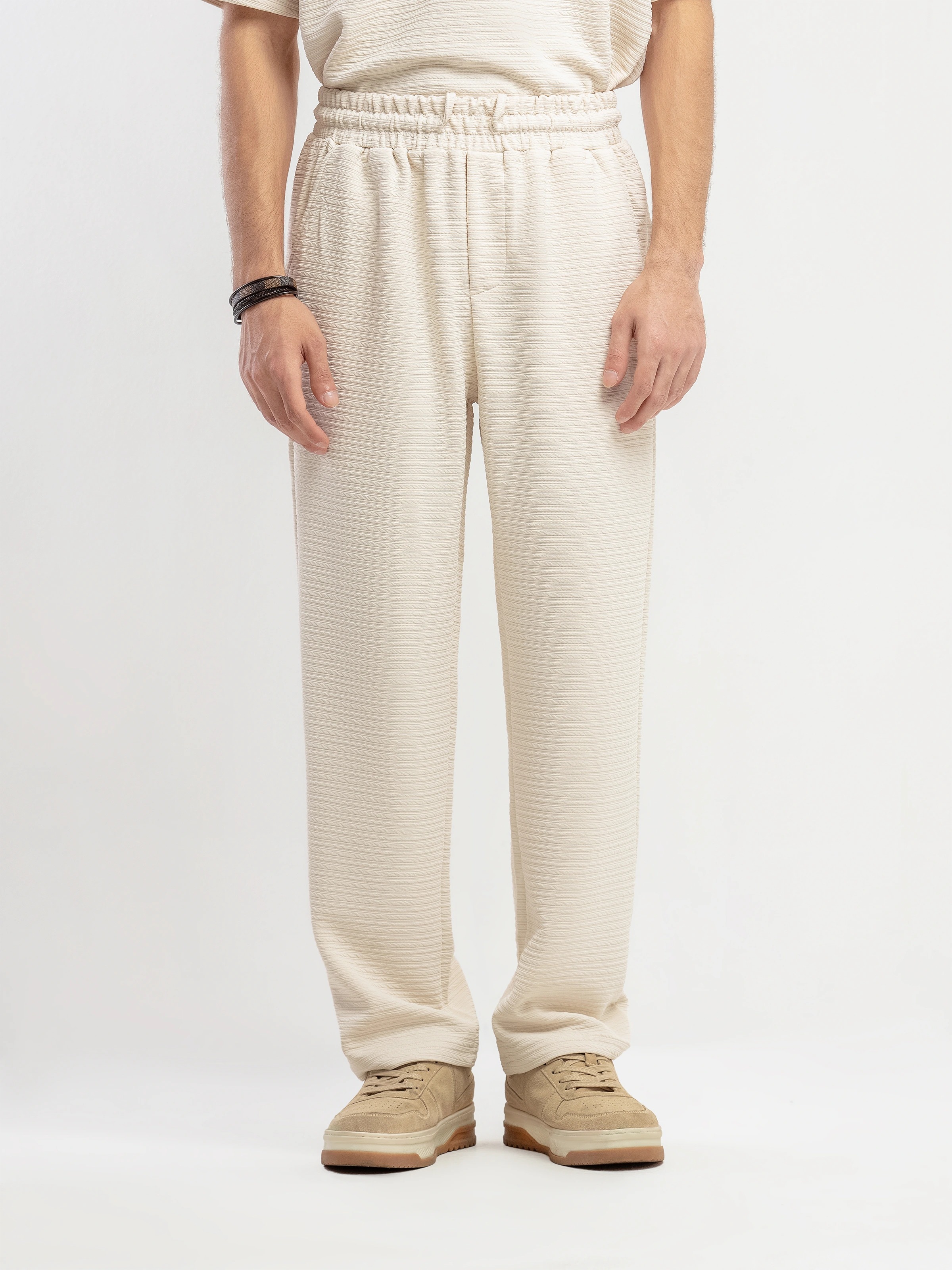 Textured Co-ord Set Trousers - FMBCS5-058