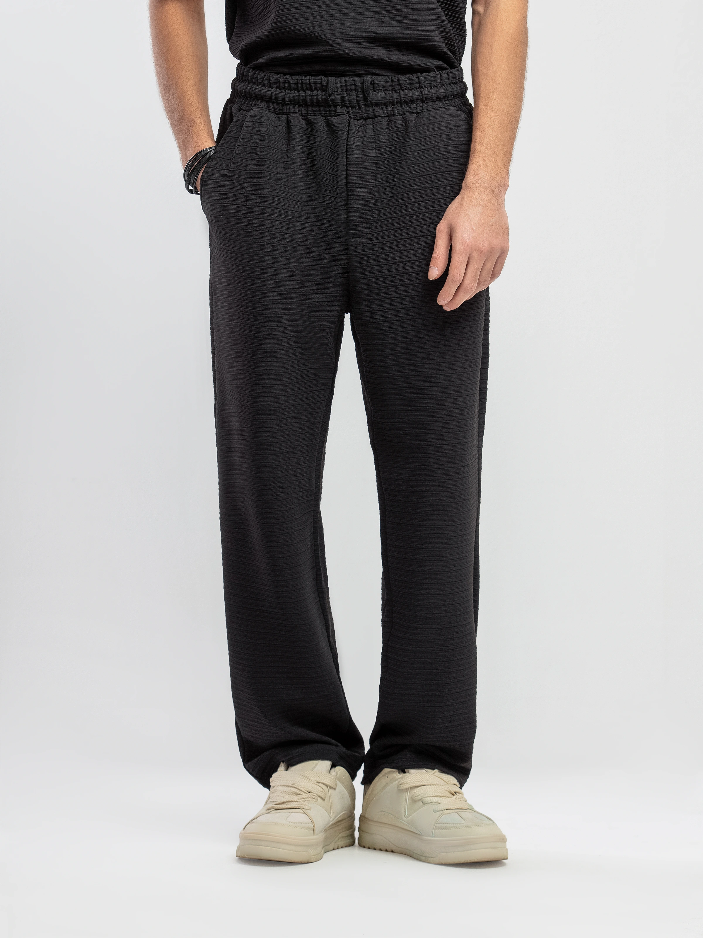 Textured Co-ord Set Trousers - FMBCS5-059