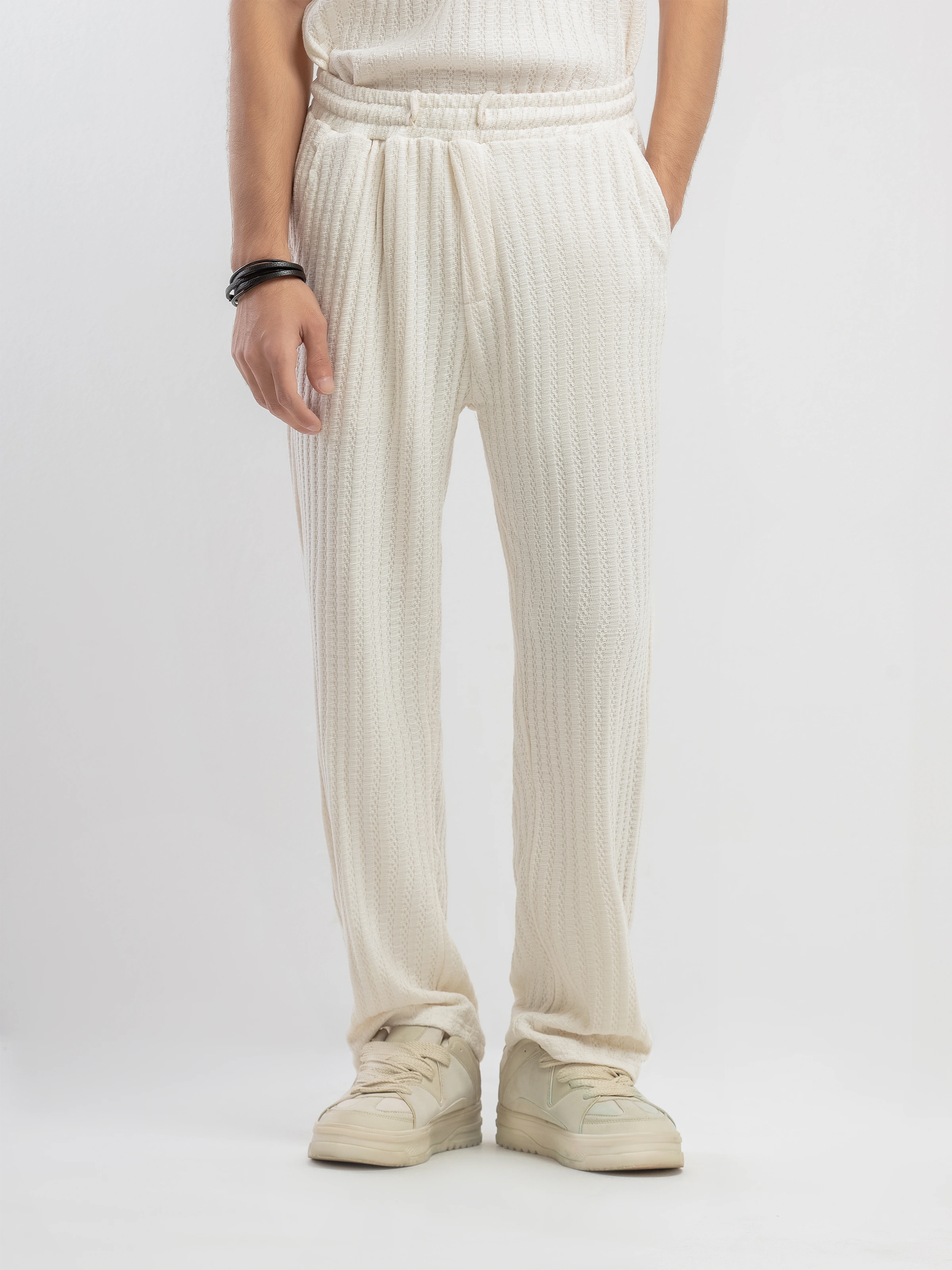 Textured Co-ord Set Trousers - FMBCS5-080