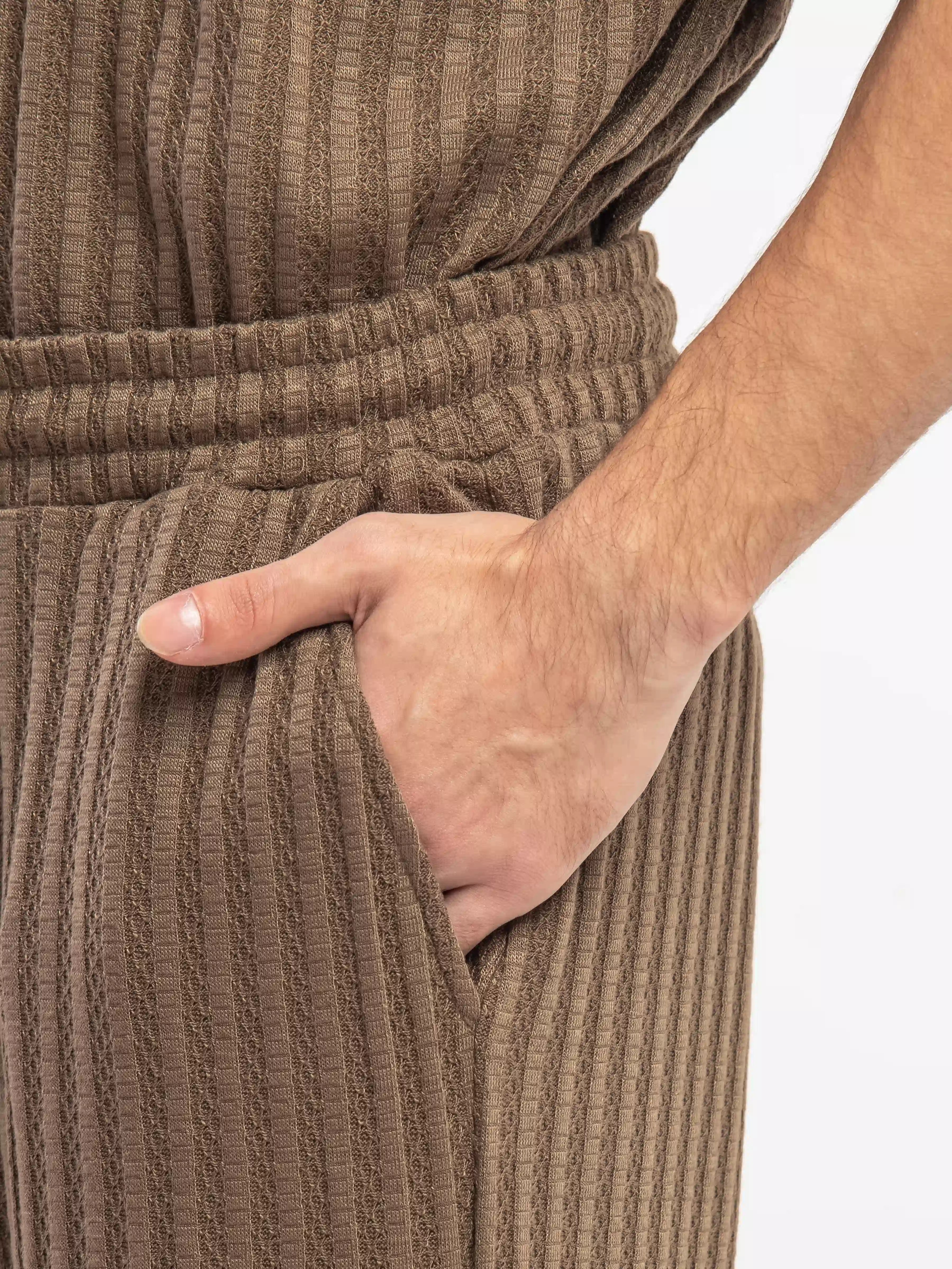 Textured Co-ord Set Trousers - FMBCS5-081