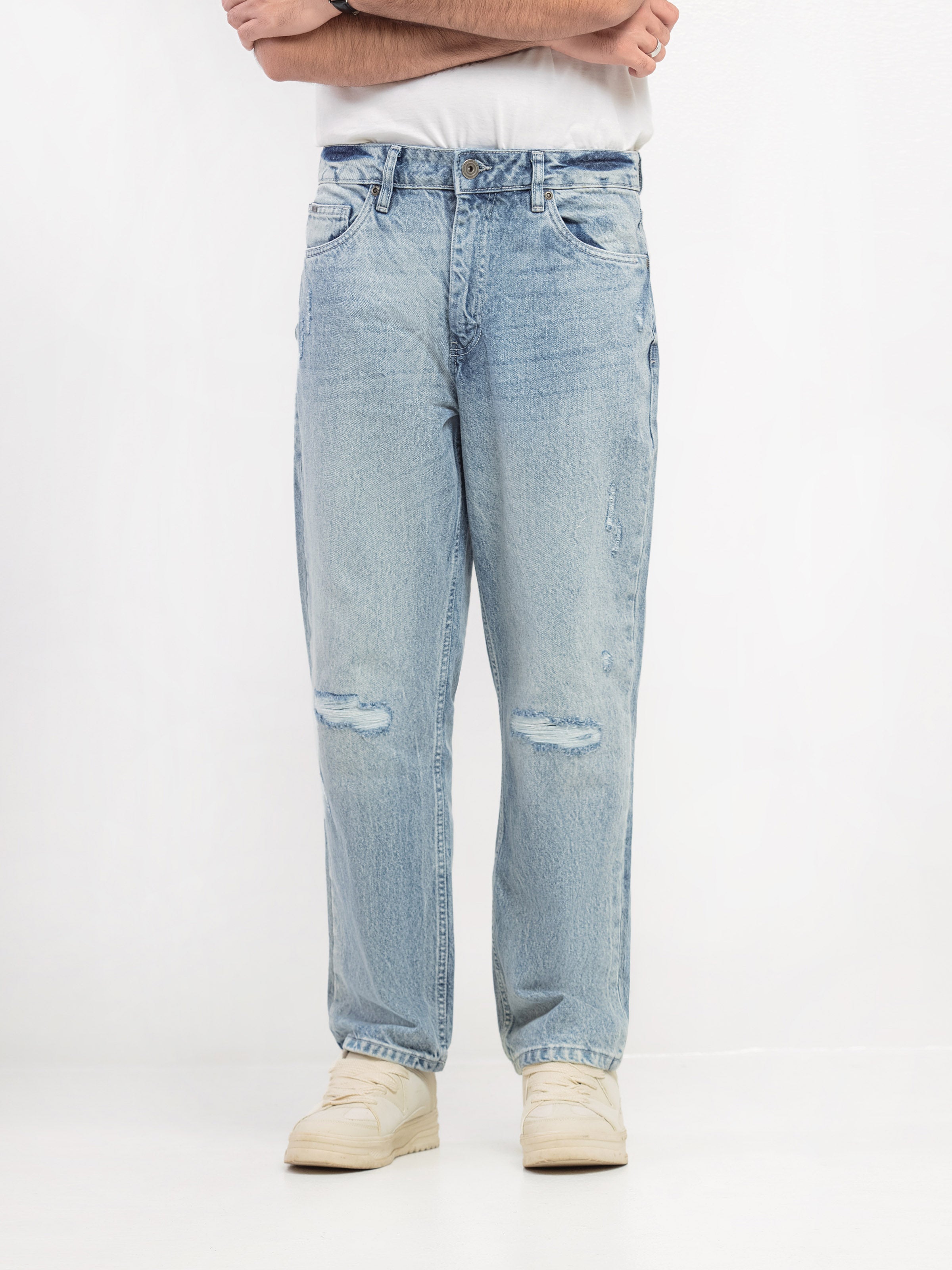 Relaxed Fit Ripped Jeans - FMBP24-080