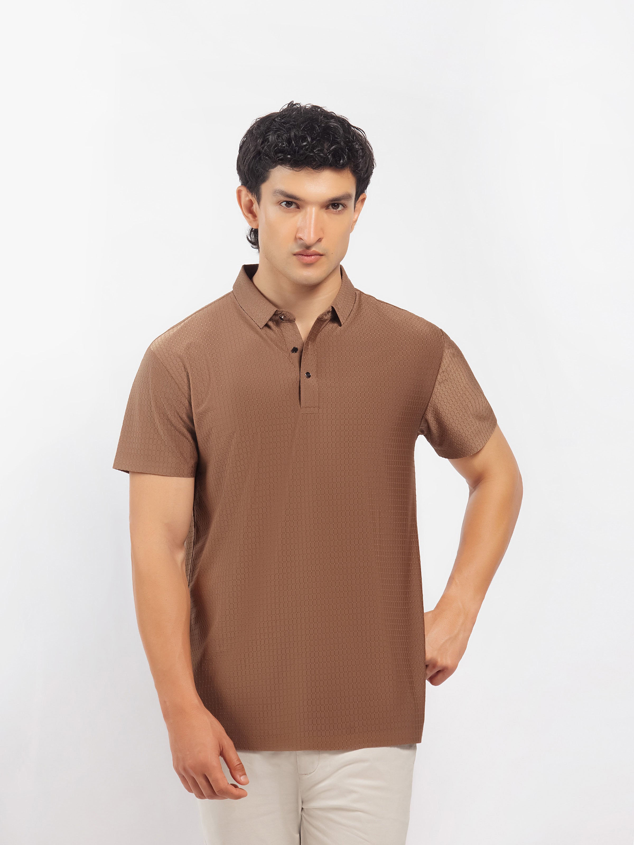 Nylon Jacquard Polo - FMTCP5-090