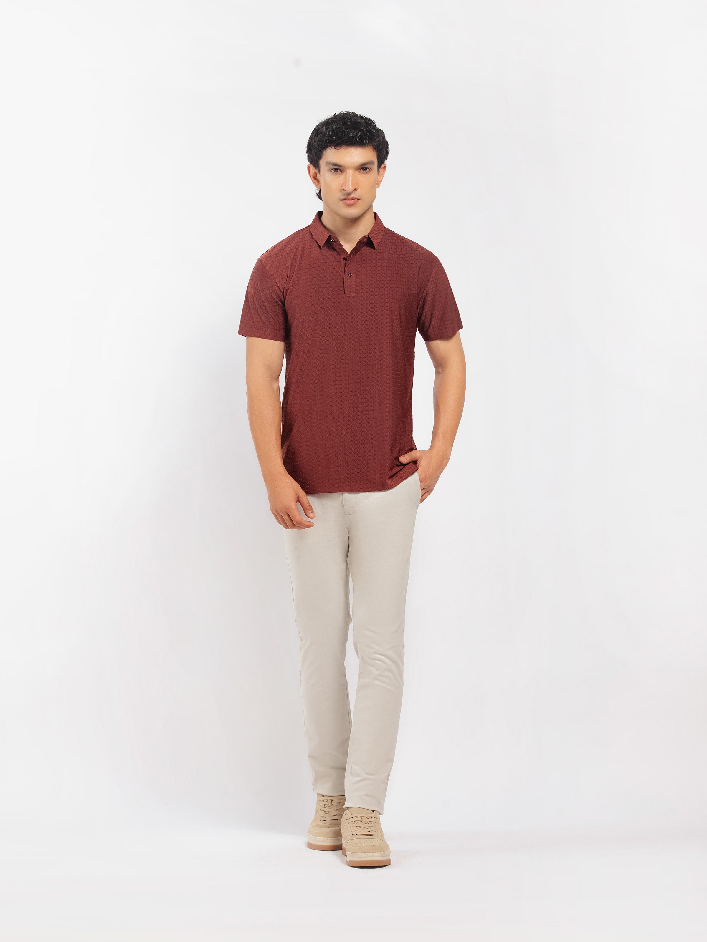 Nylon Jacquard Polo - FMTCP5-091