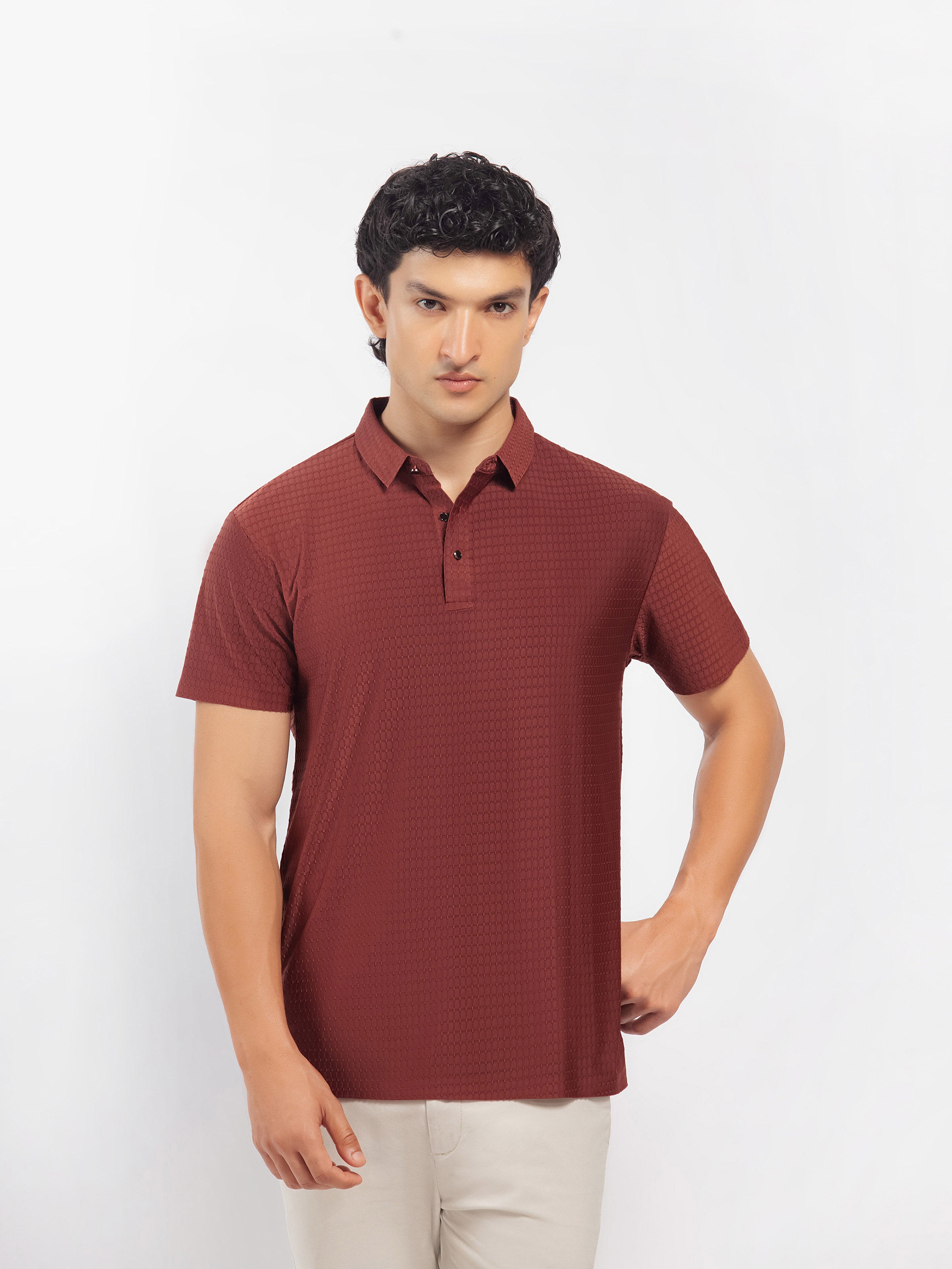 Nylon Jacquard Polo - FMTCP5-091