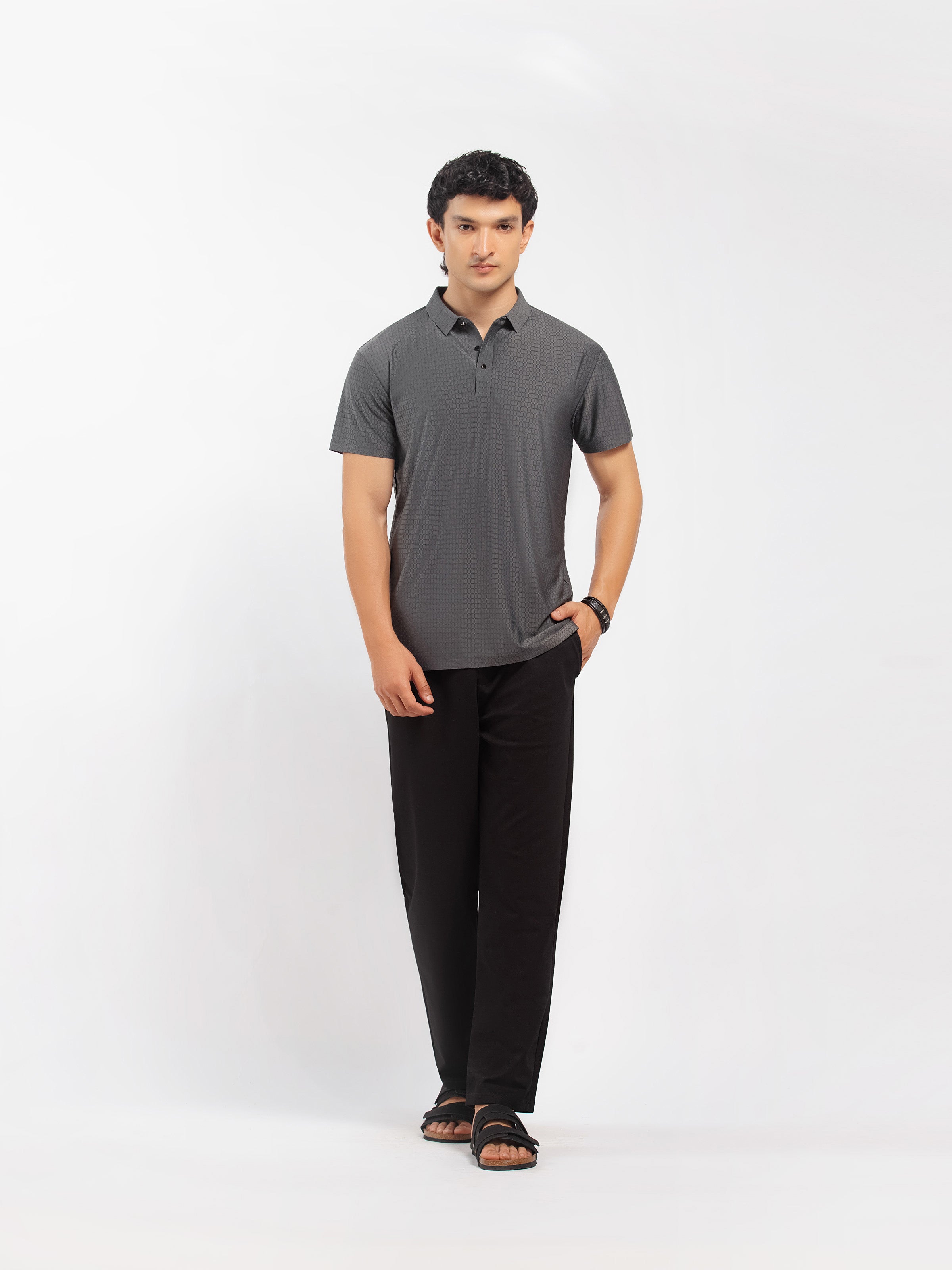 Nylon Jacquard Polo - FMTCP5-092