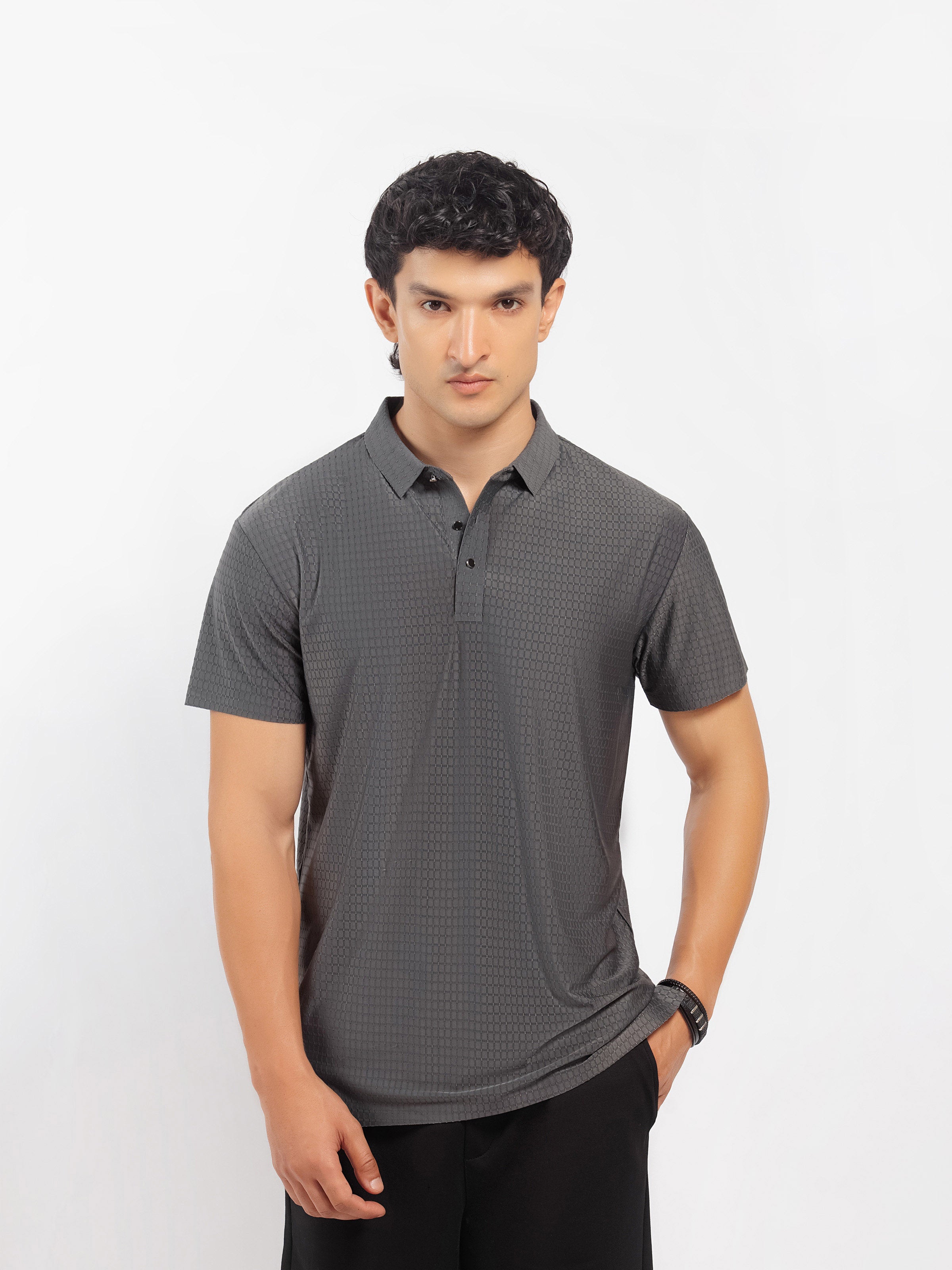 Nylon Jacquard Polo - FMTCP5-092